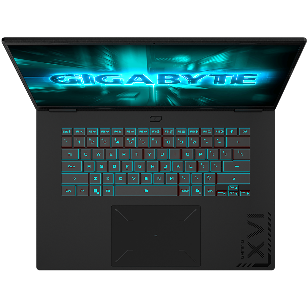 A large main feature product image of Gigabyte GAMING A16 (CMH) - 16" 165Hz, i5-13420H, RTX 4050, 16GB/512GB - Win 11 Notebook