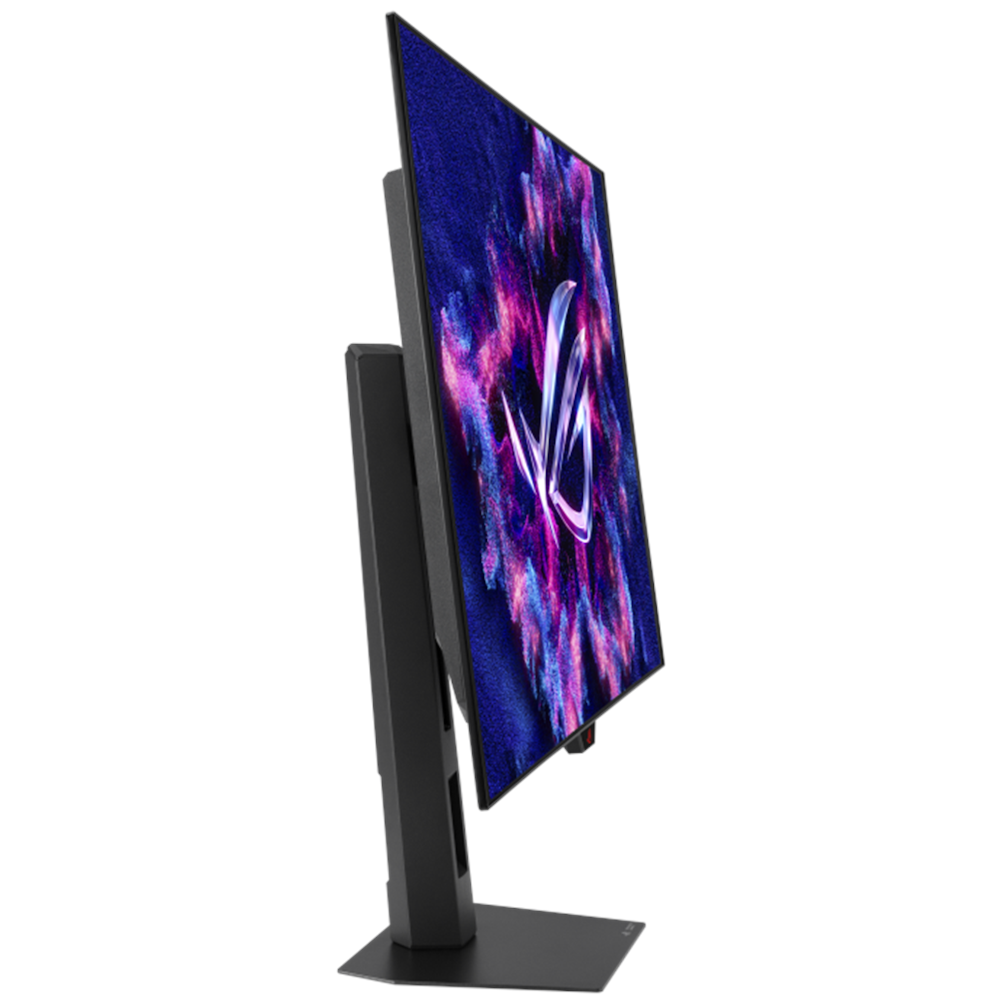 A large main feature product image of ASUS ROG Strix OLED XG32UCWG - 32" 4K 165Hz / 1080p 330Hz Dual-Mode 0.03ms Gaming Monitor