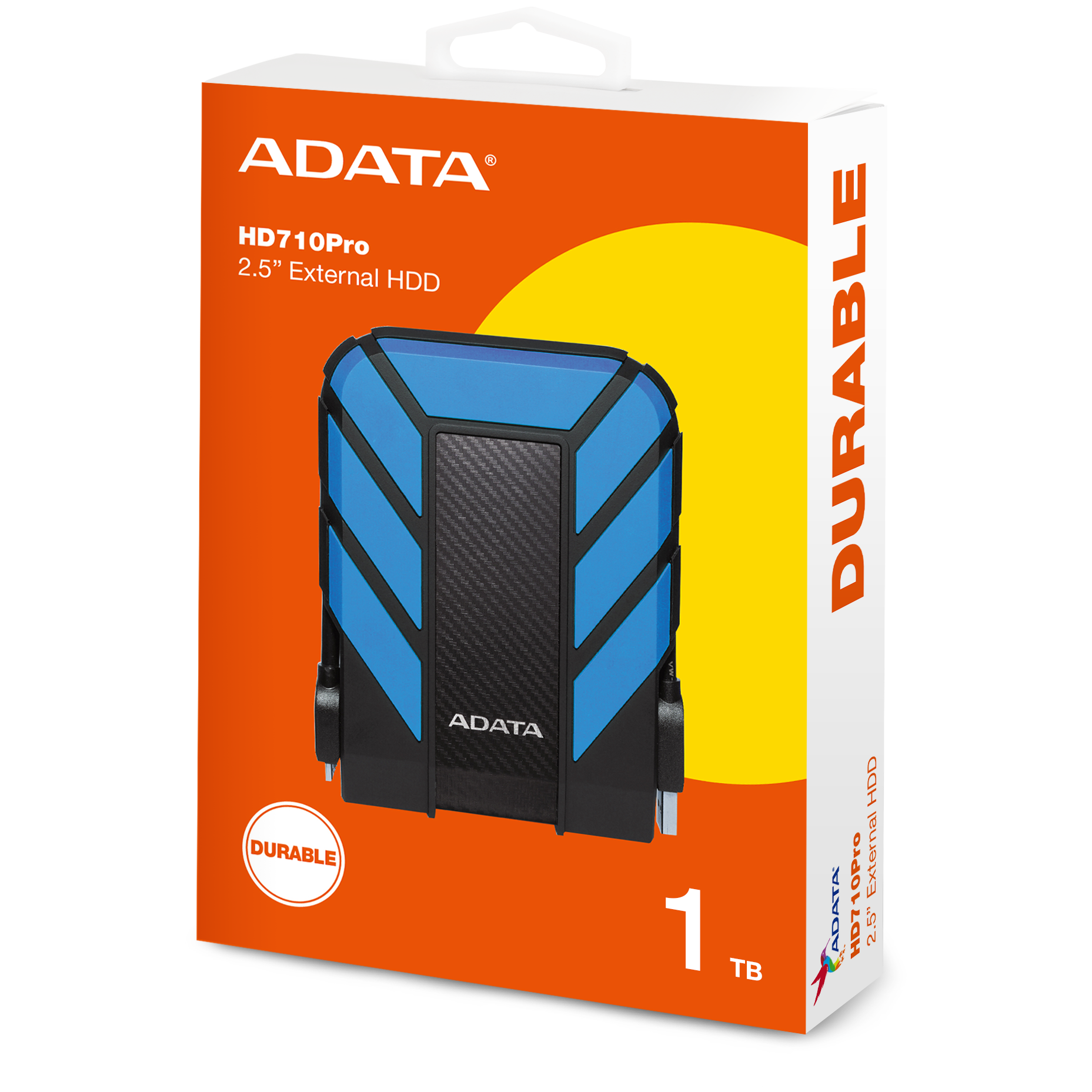 A large main feature product image of ADATA HD710 Pro External HDD - 1TB (Rugged Blue)