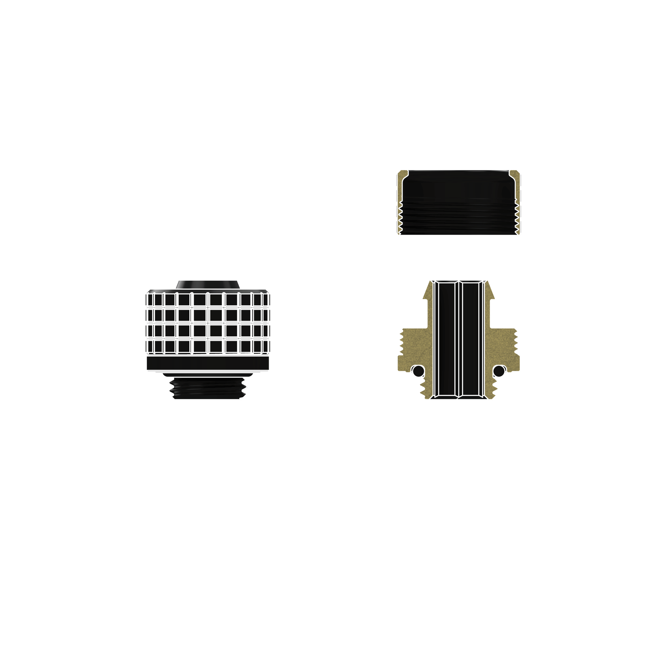 A large main feature product image of Thermal Grizzly DeltaMate ST16 - G1/4" 16mm Soft Tube Compression Fitting