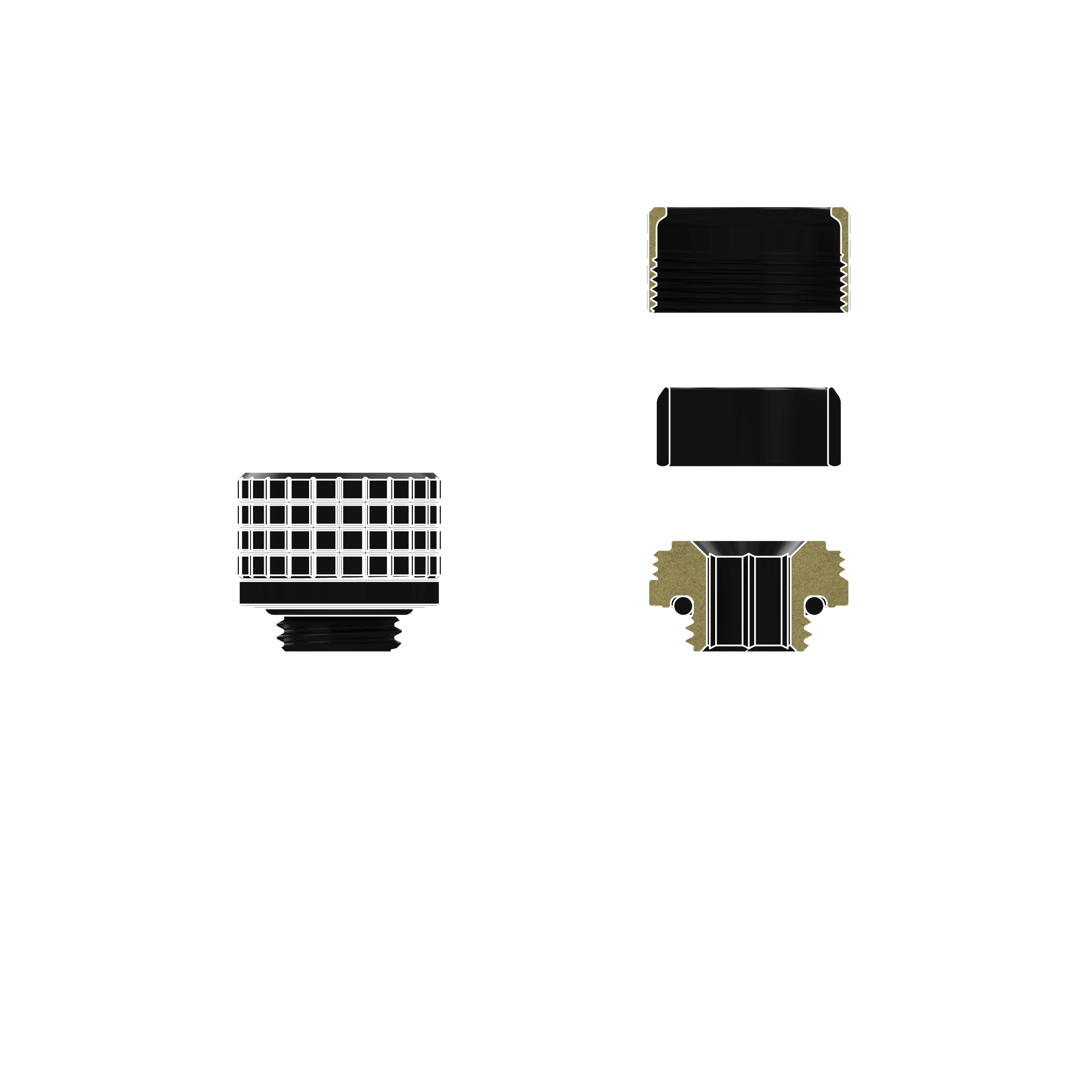 A large main feature product image of Thermal Grizzly DeltaMate HT16 - G1/4" 16mm Hard Tube Compression Fitting