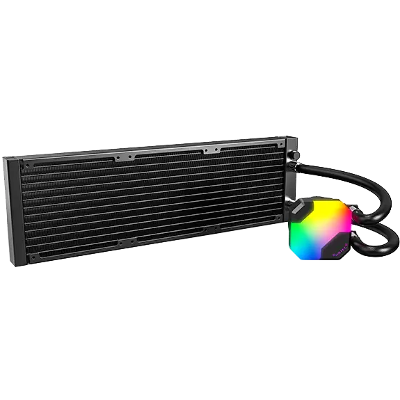 A large main feature product image of Montech HyperFlow ARGB 360mm AIO Liquid CPU Cooler (Black)