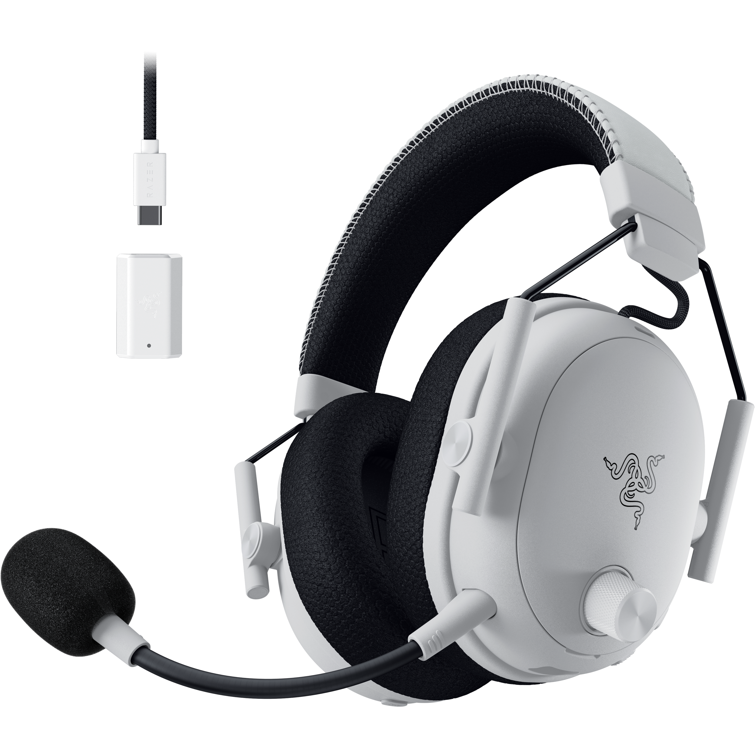 A large main feature product image of Razer BlackShark V3 Pro - Wireless ANC Gaming Headset (White)