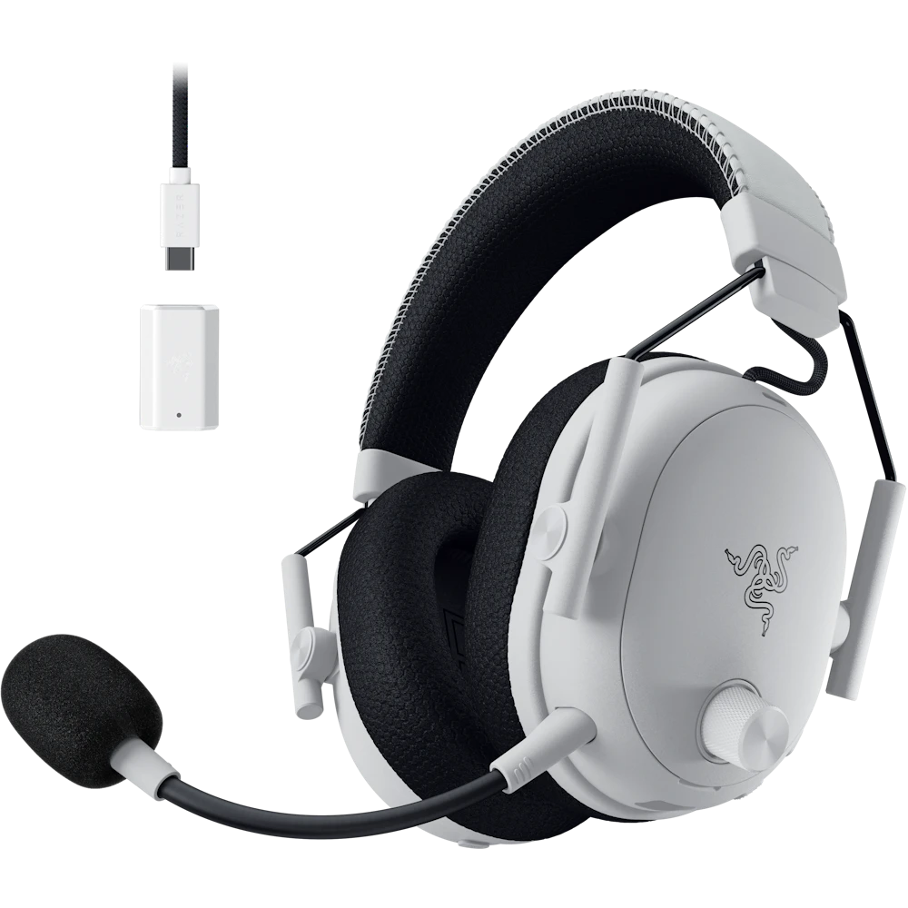 A large main feature product image of Razer BlackShark V3 Pro - Wireless ANC Gaming Headset (White)