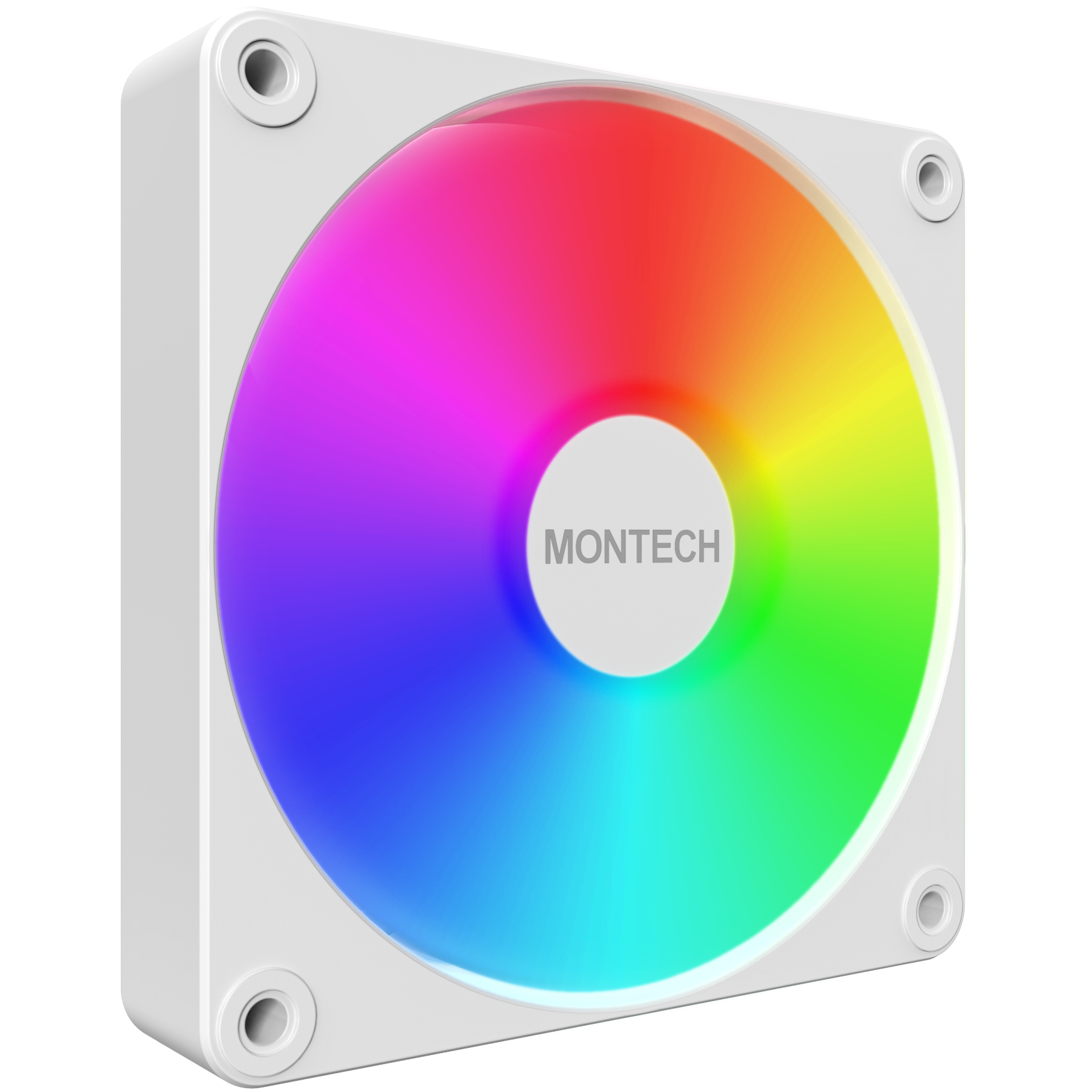 A large main feature product image of Montech GF120 V2 ARGB 120mm PWM Fan 3-Pack (White)