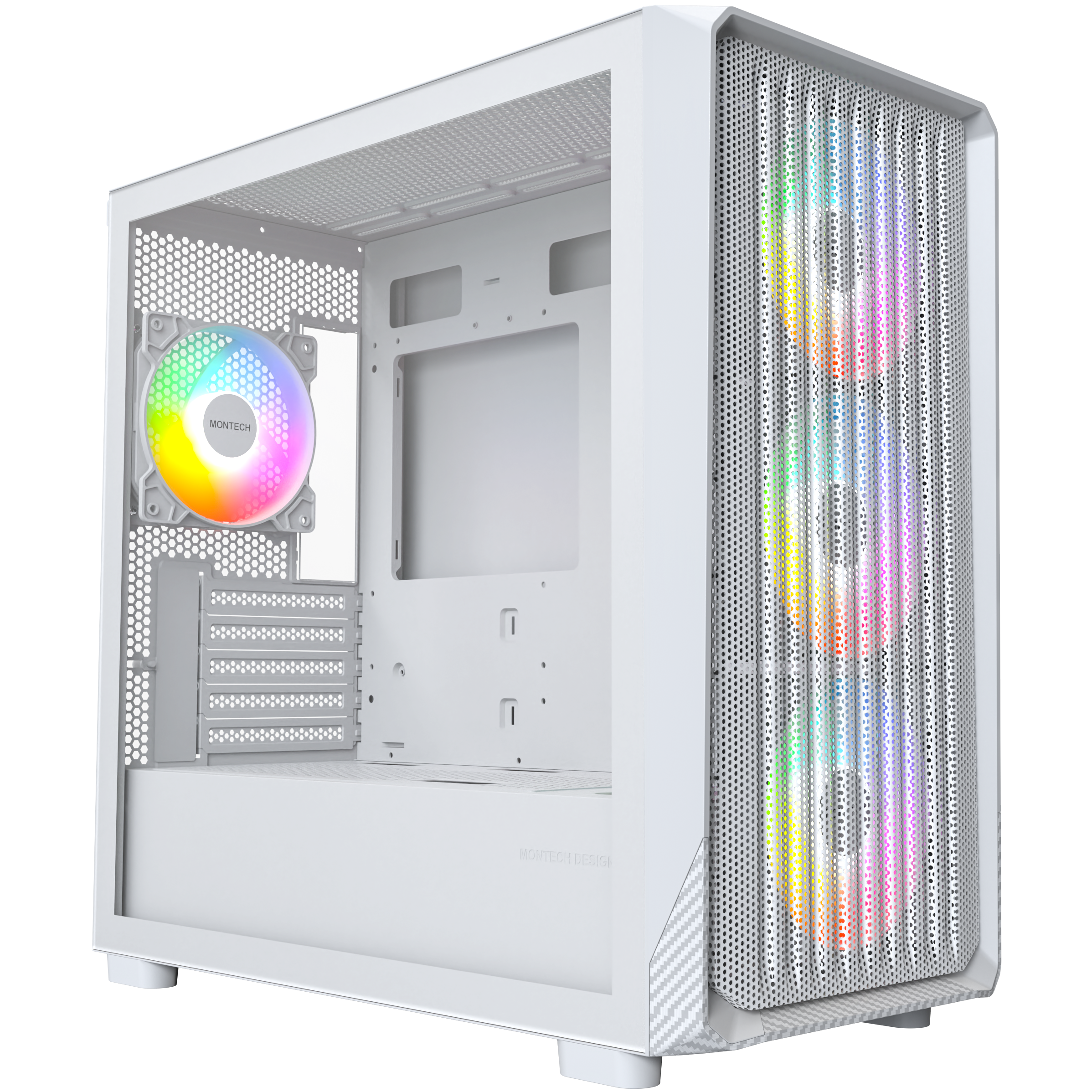 A large main feature product image of Montech X5M Micro Tower Case (White)