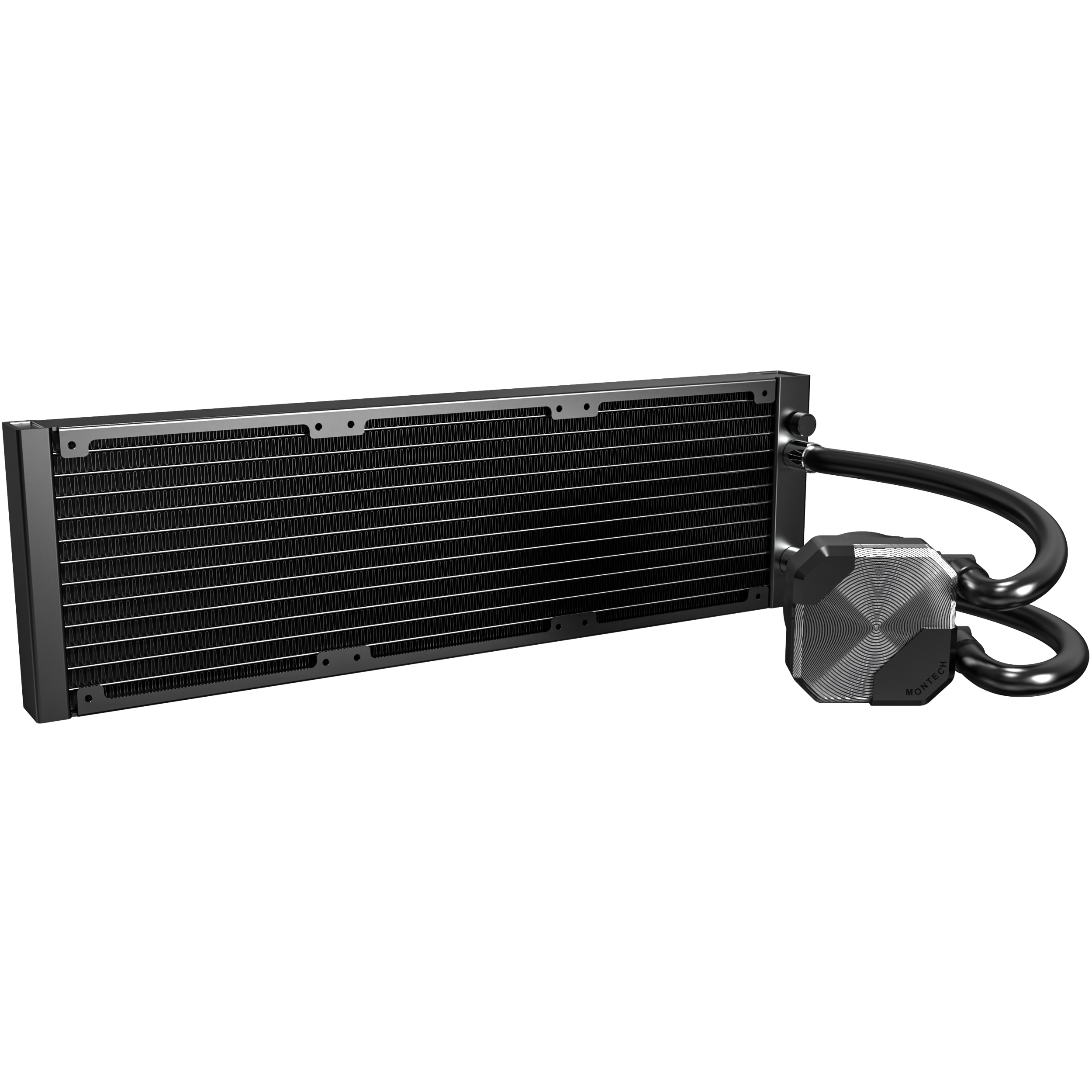 A large main feature product image of Montech HyperFlow Silent 360mm AIO Liquid CPU Cooler (Black)