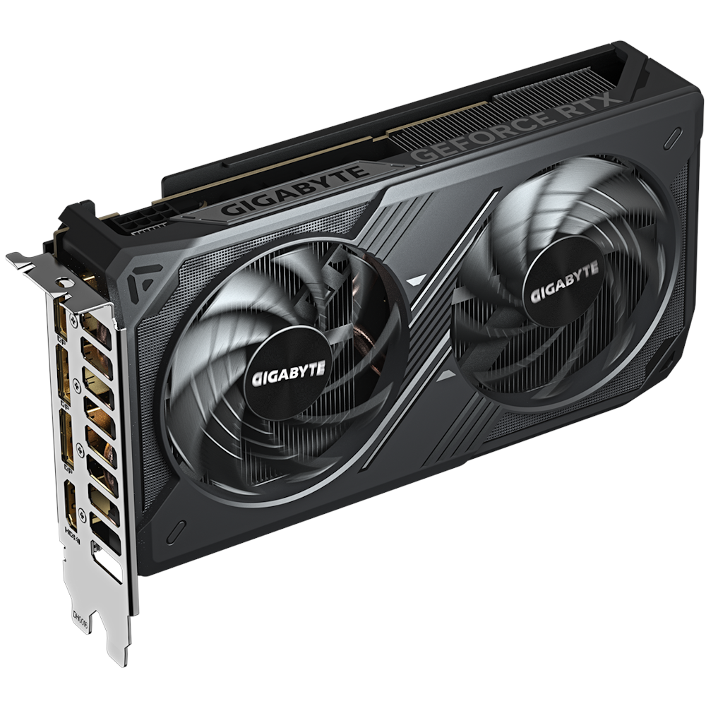 A large main feature product image of Gigabyte GeForce RTX 5060 Windforce Max OC 8GB GDDR7