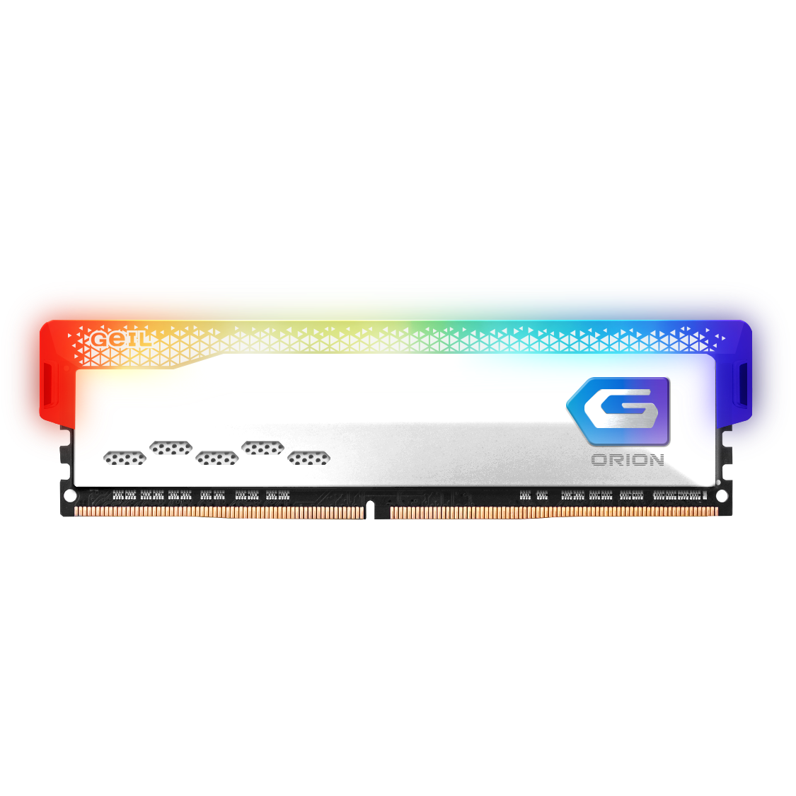 A large main feature product image of GeIL Orion RGB 16GB Kit (2x8GB) DDR4-3200 C16 (White)