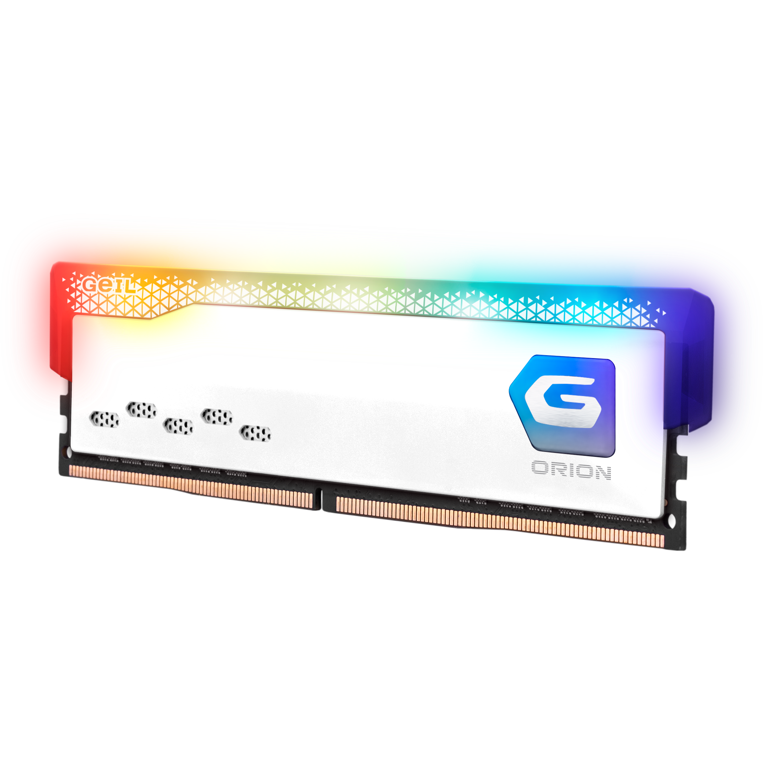 A large main feature product image of GeIL Orion RGB 16GB Kit (2x8GB) DDR4-3200 C16 (White)