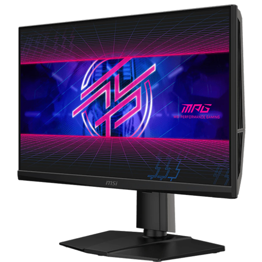 A large main feature product image of MSI MPG 242R X60N - 24" 1080p 600Hz 0.1ms Rapid TN Gaming Monitor