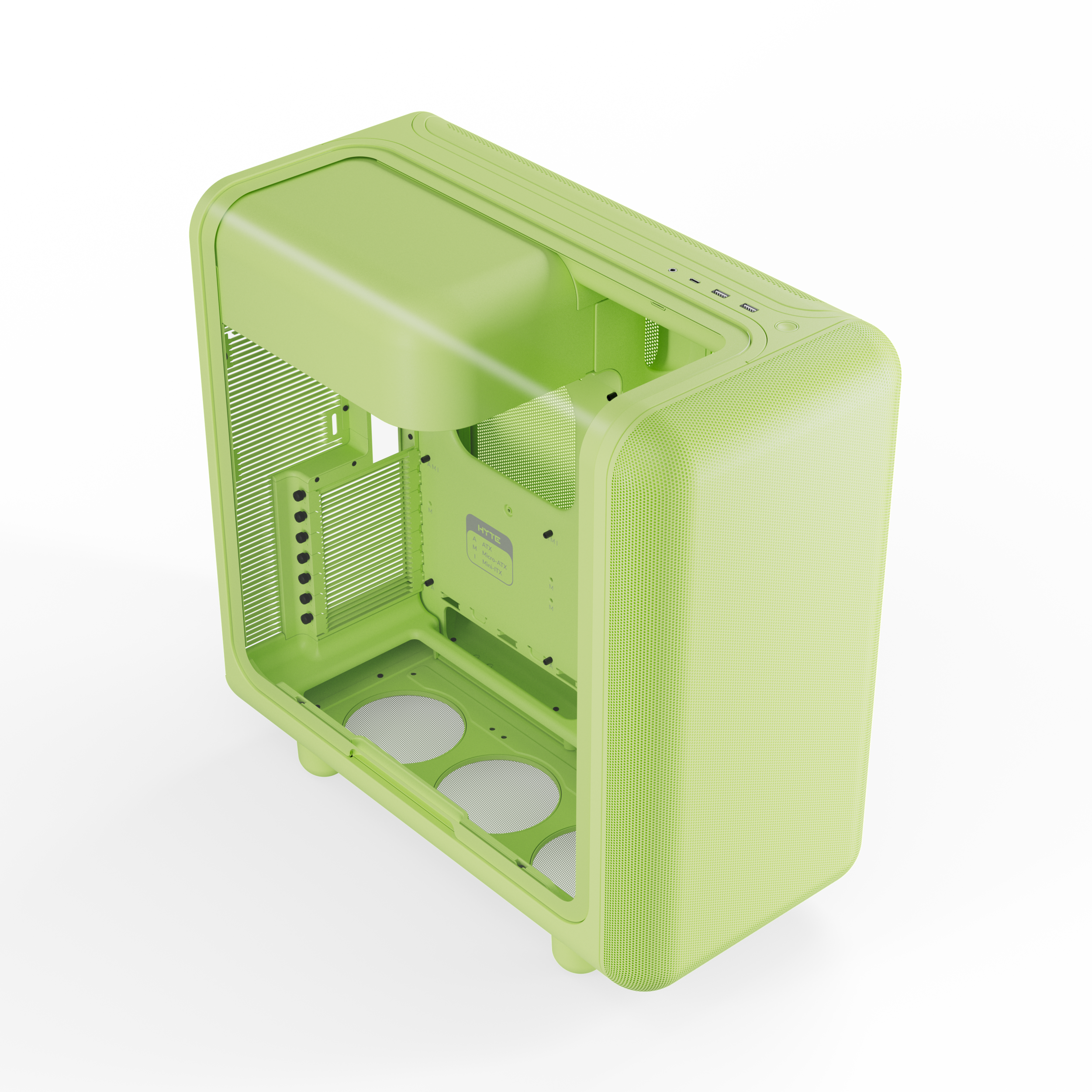 A large main feature product image of HYTE X50 Tempered Glass Mid Tower Case (Matcha Milk)