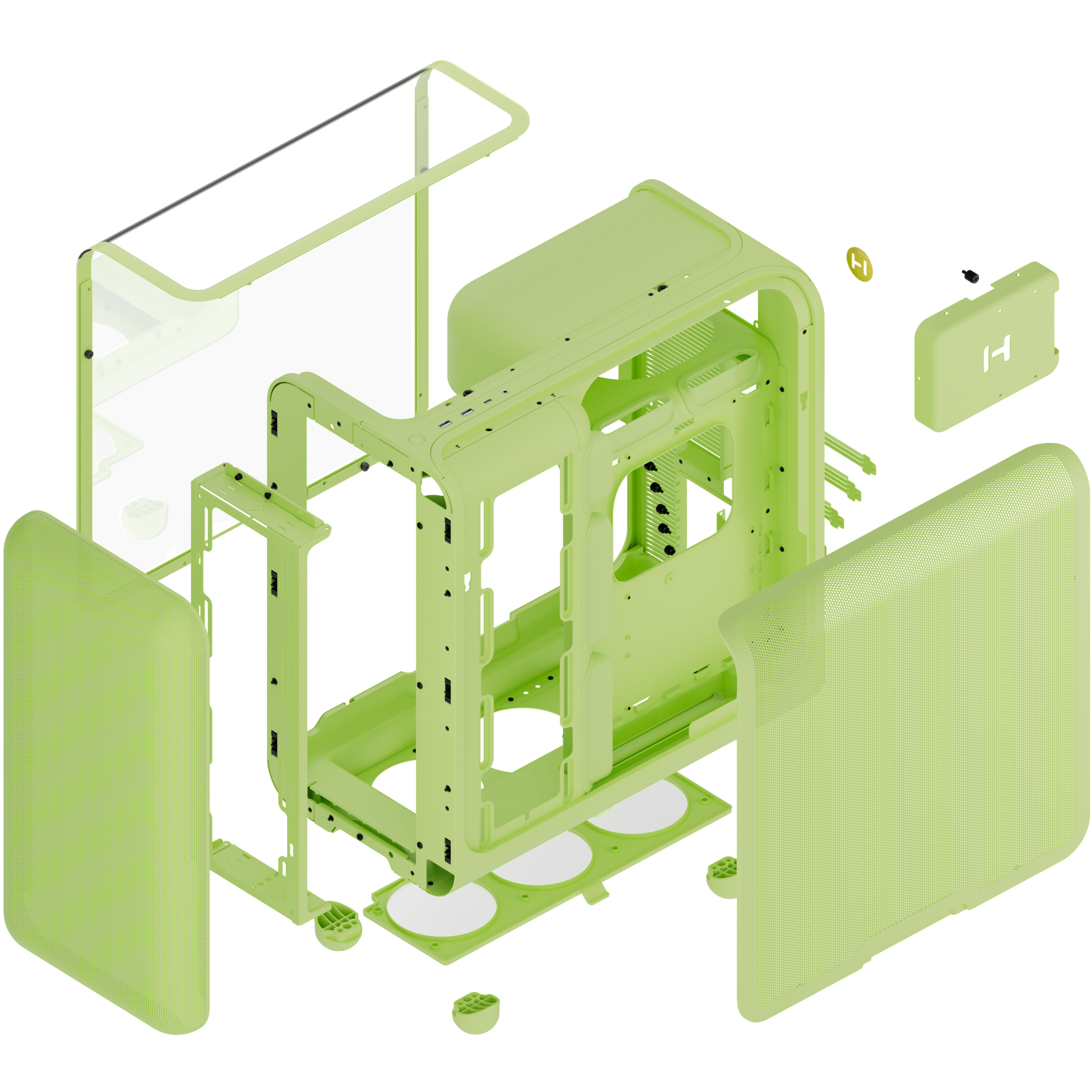 A large main feature product image of HYTE X50 Tempered Glass Mid Tower Case (Matcha Milk)