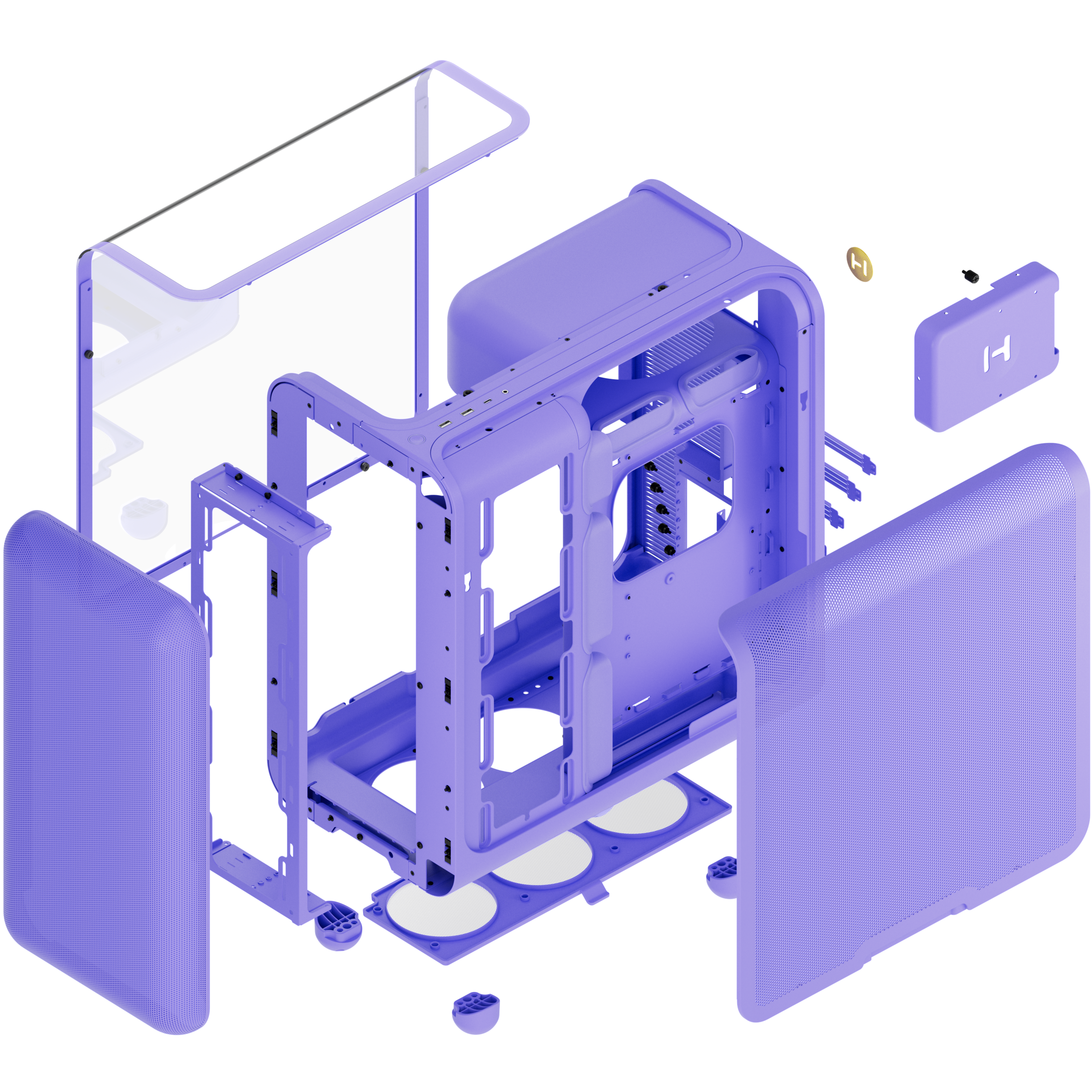 A large main feature product image of HYTE X50 Tempered Glass Mid Tower Case (Taro Milk)