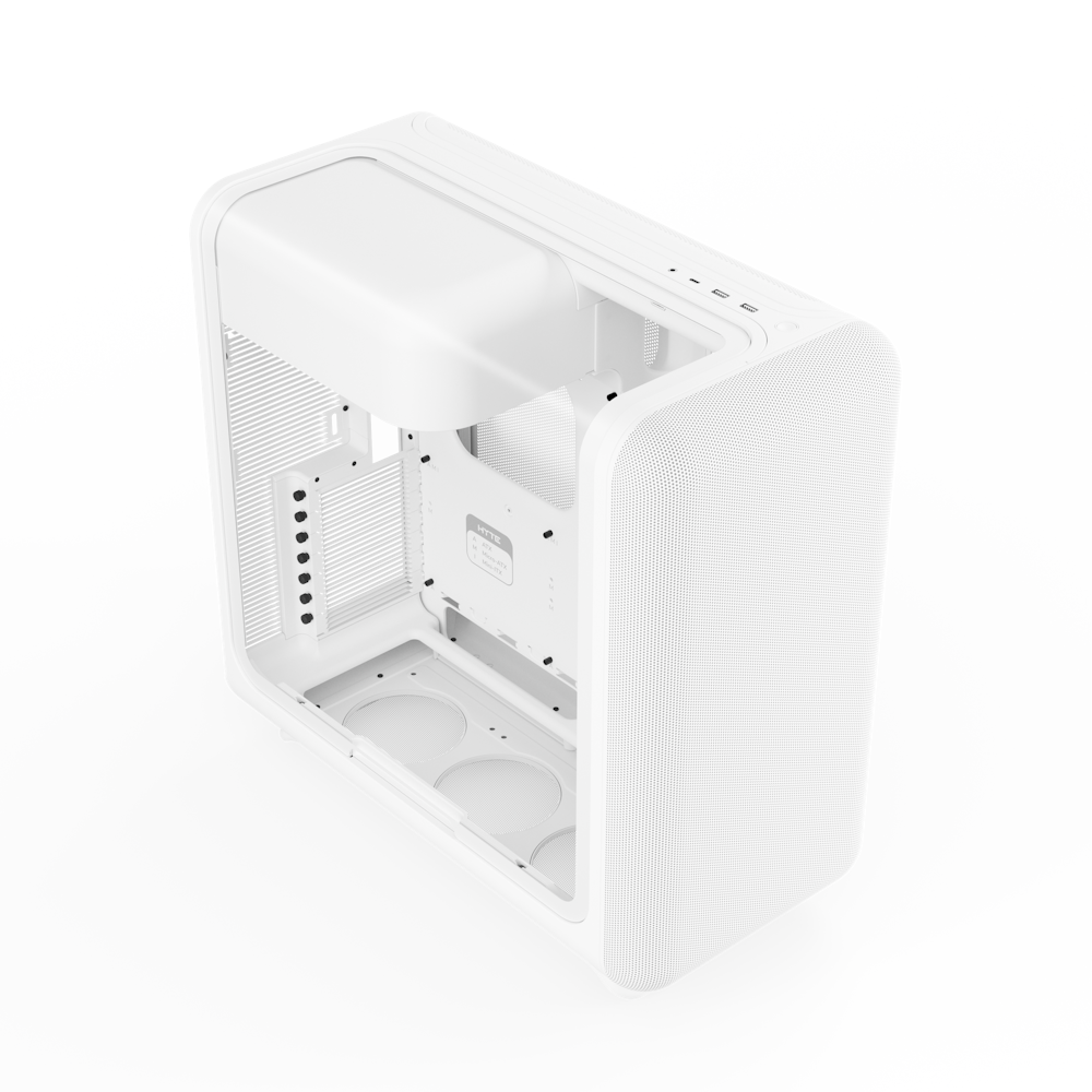 A large main feature product image of HYTE X50 Tempered Glass Mid Tower Case (Snow White)