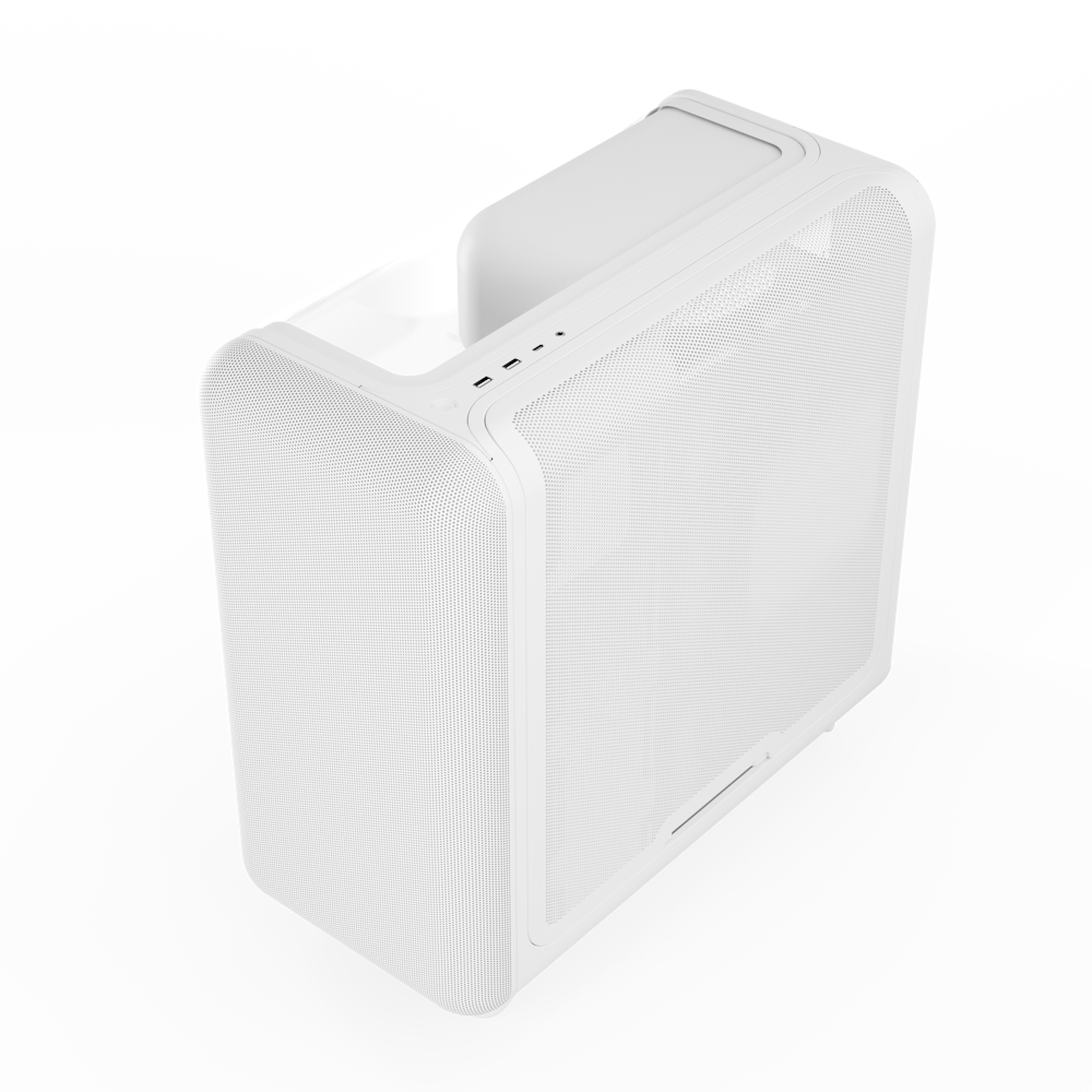 A large main feature product image of HYTE X50 Tempered Glass Mid Tower Case (Snow White)