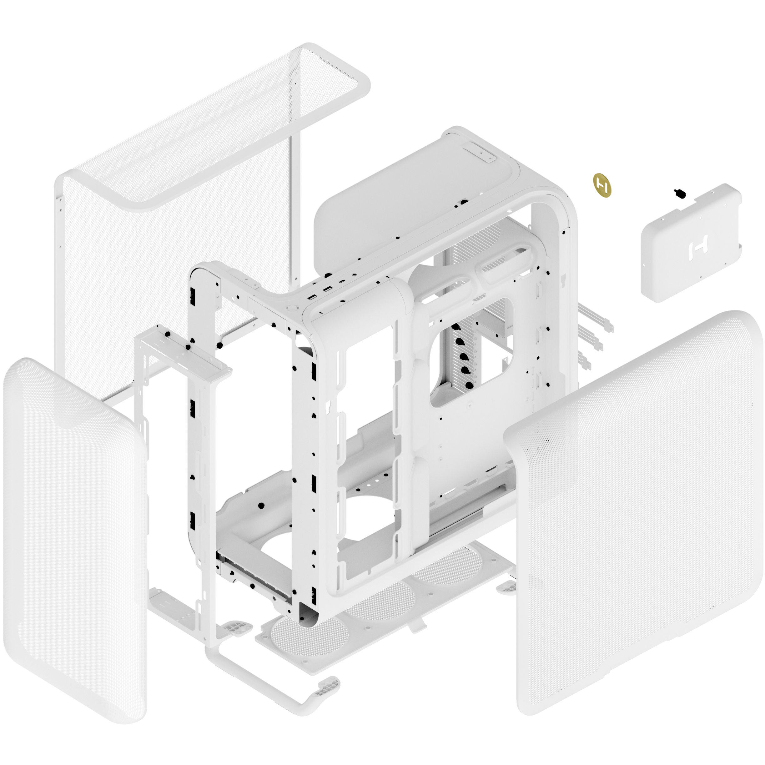 A large main feature product image of HYTE X50 Mesh Mid Tower Case (Snow White)
