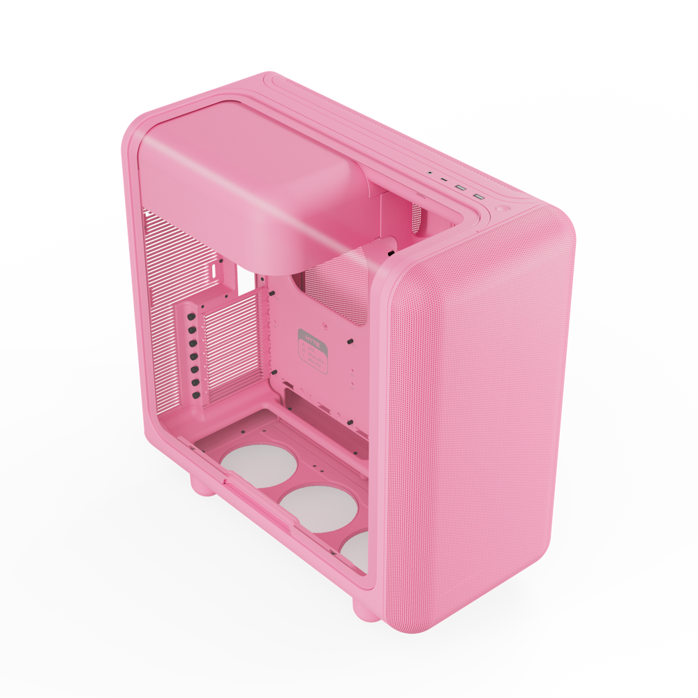 A large main feature product image of HYTE X50 Tempered Glass Mid Tower Case (Strawberry Milk)