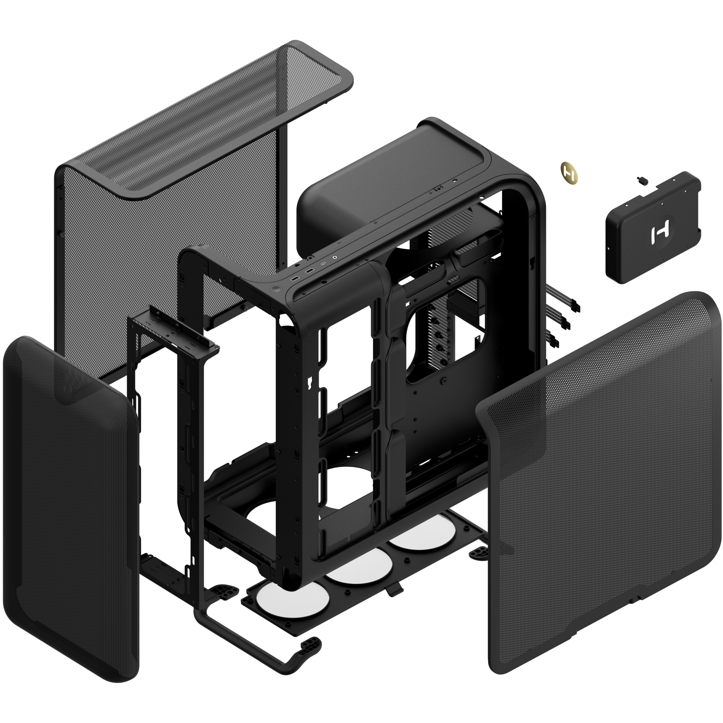 A large main feature product image of HYTE X50 Mesh Mid Tower Case (Pitch Black)
