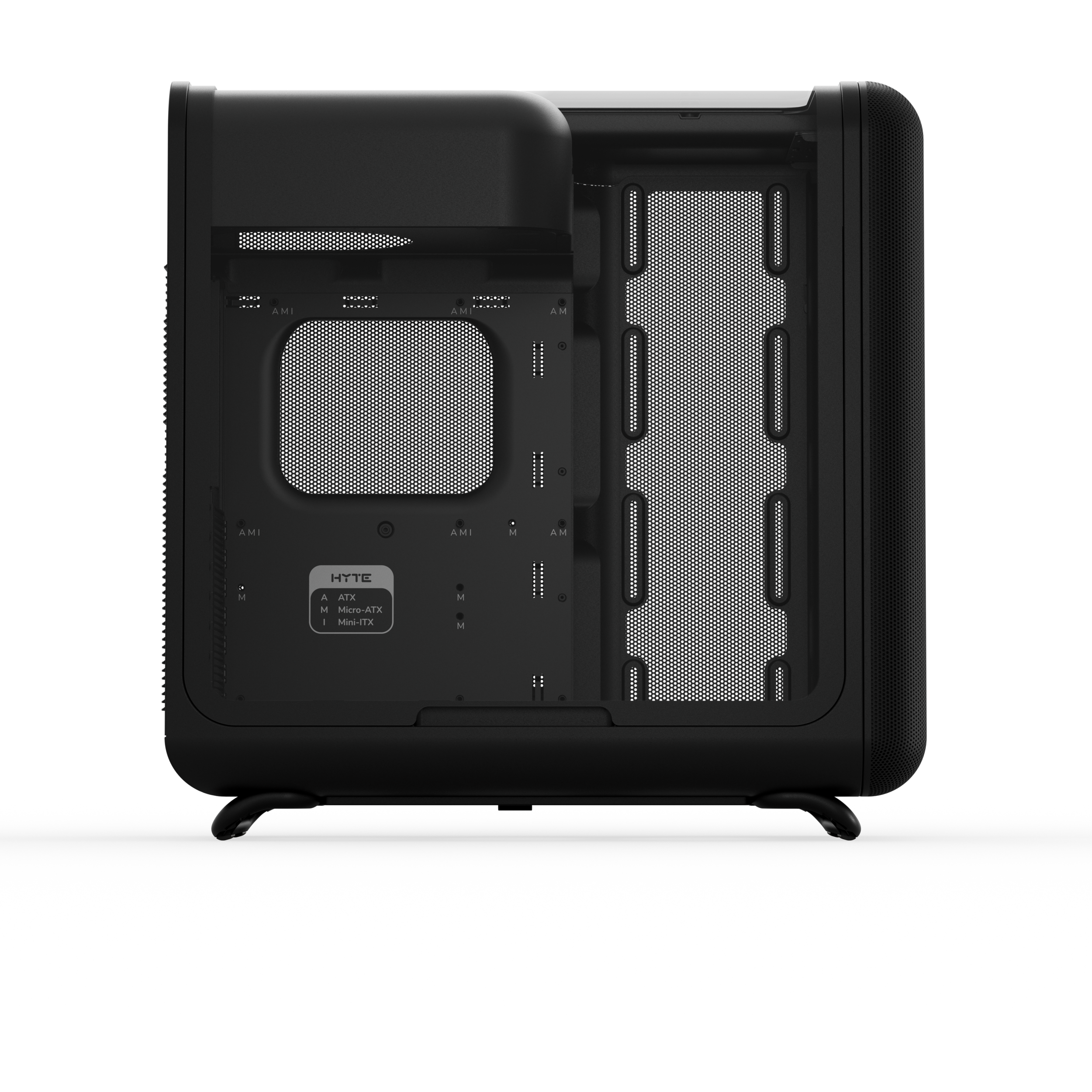 A large main feature product image of HYTE X50 Tempered Glass Mid Tower Case (Pitch Black)