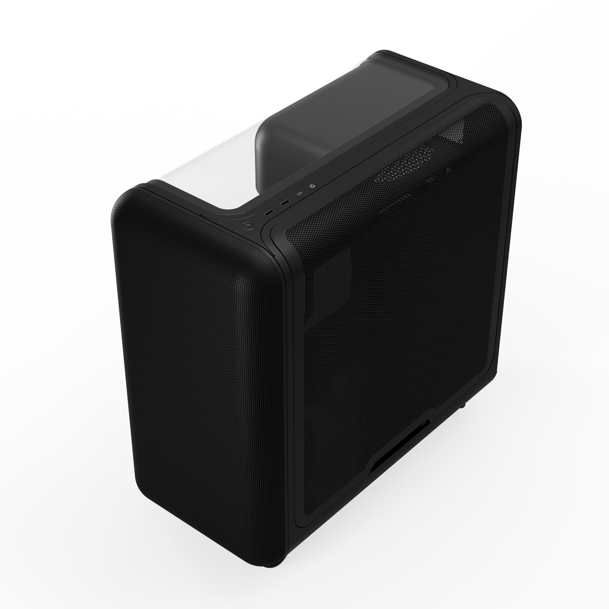 A large main feature product image of HYTE X50 Tempered Glass Mid Tower Case (Pitch Black)