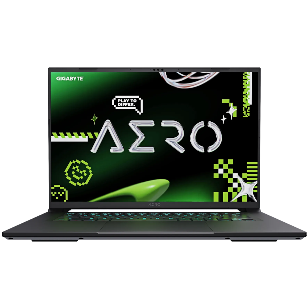 A large main feature product image of Gigabyte AERO X16 (2WH) - 16" 165Hz, Ryzen AI 9 HX 370, RTX 5070, 32GB/1TB - Win 11 Pro Notebook (White)