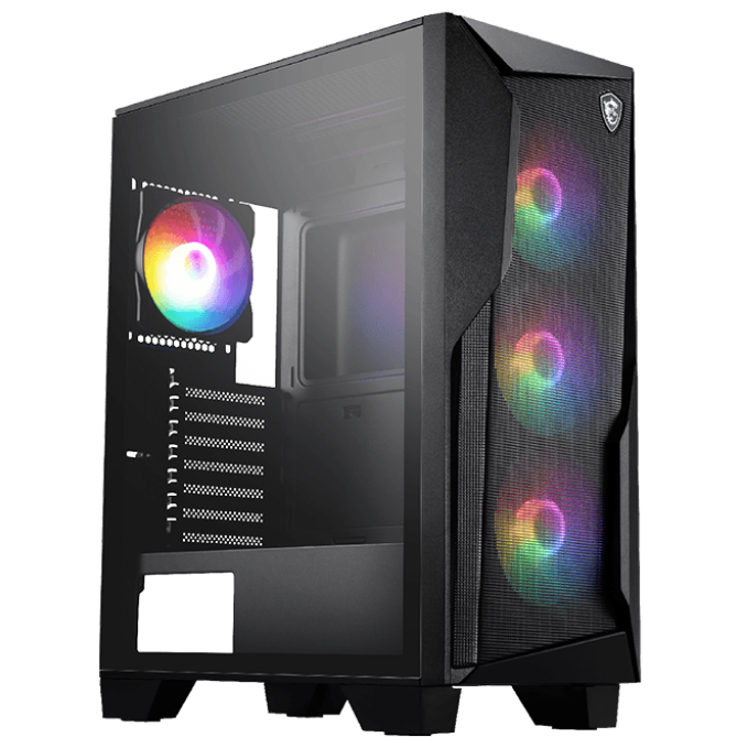 A large main feature product image of MSI MAG Forge 130A Airflow Mid Tower Case - Black