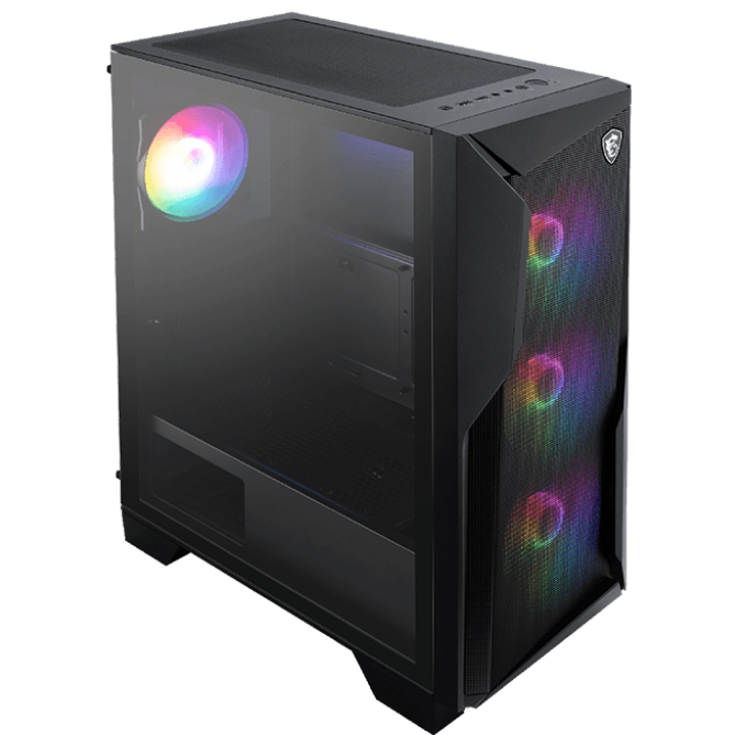 A large main feature product image of MSI MAG Forge 130A Airflow Mid Tower Case - Black