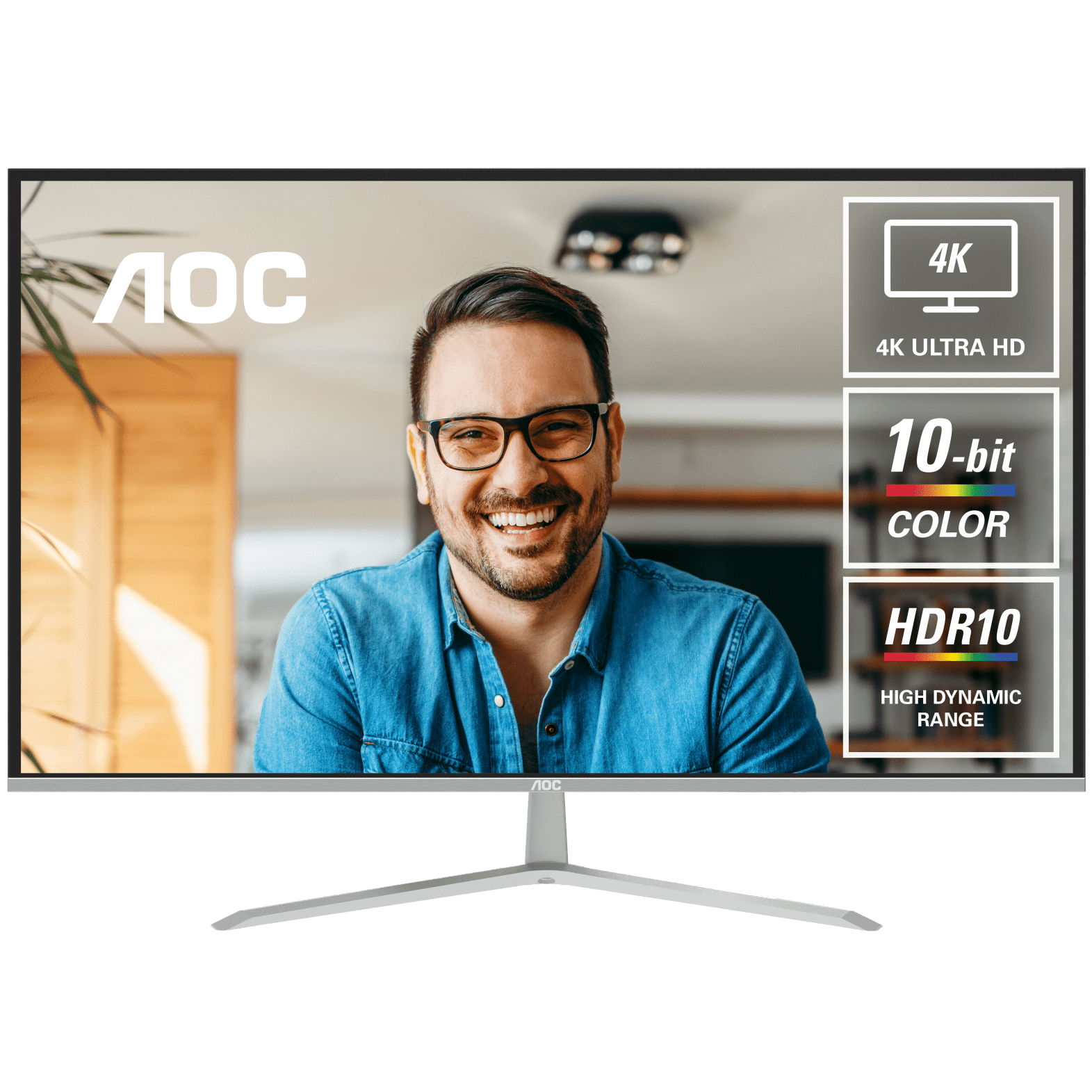 A large main feature product image of AOC U32V11N - 32" 4K 2160p 60Hz VA Monitor