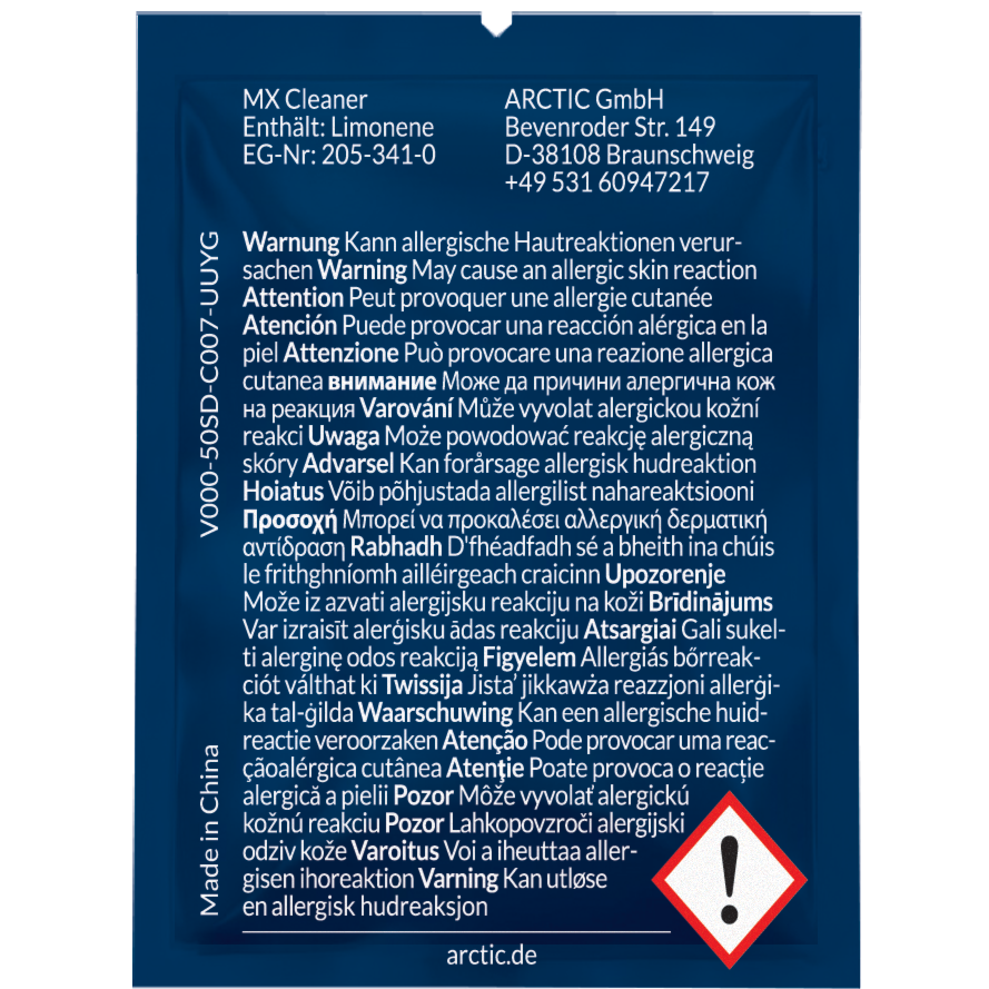 A large main feature product image of ARCTIC MX Cleaner Thermal Compound Wipes (40pcs)