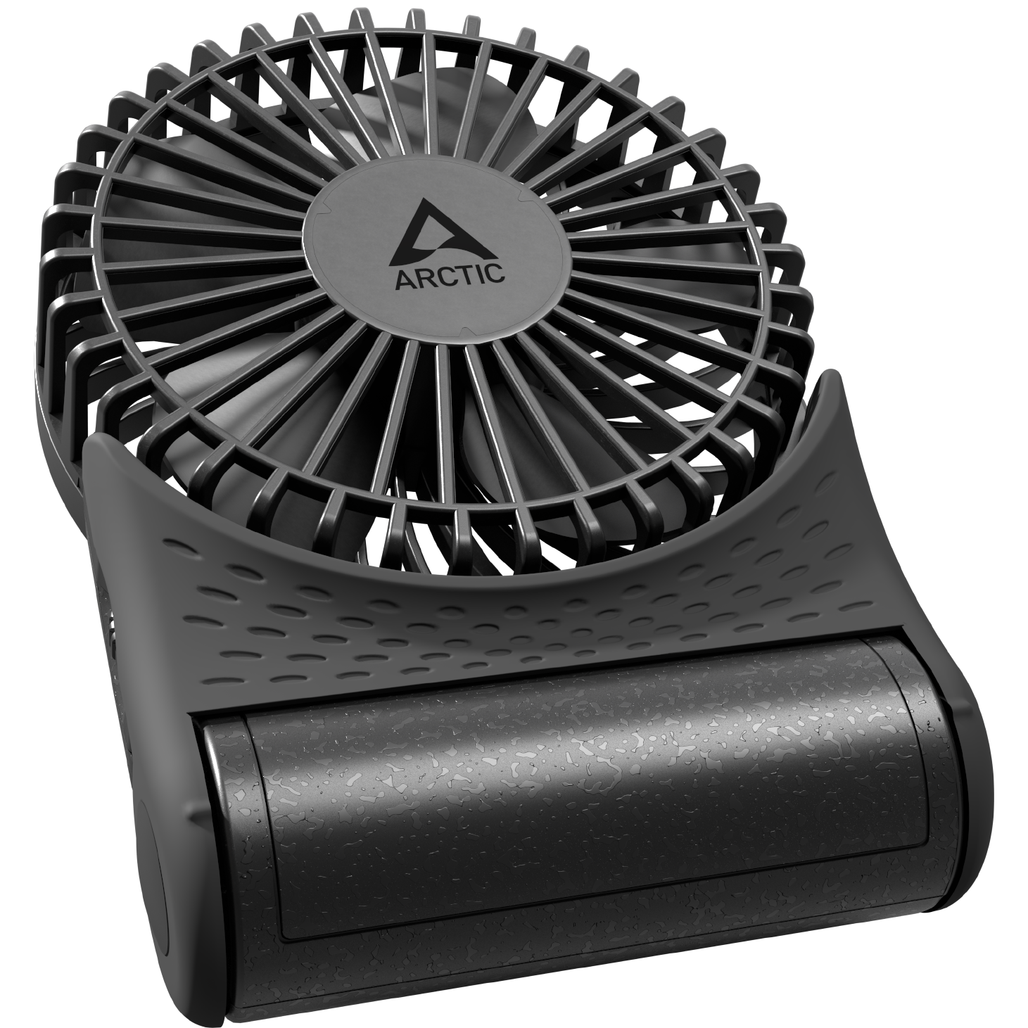 A large main feature product image of ARCTIC Summair 2Go Powerful Handheld/Desktop Fan (Black)