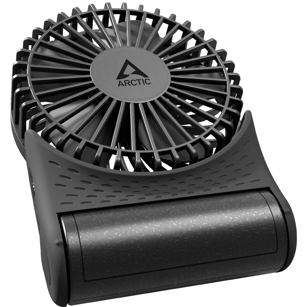 A large main feature product image of ARCTIC Summair 2Go Powerful Handheld/Desktop Fan (Black)