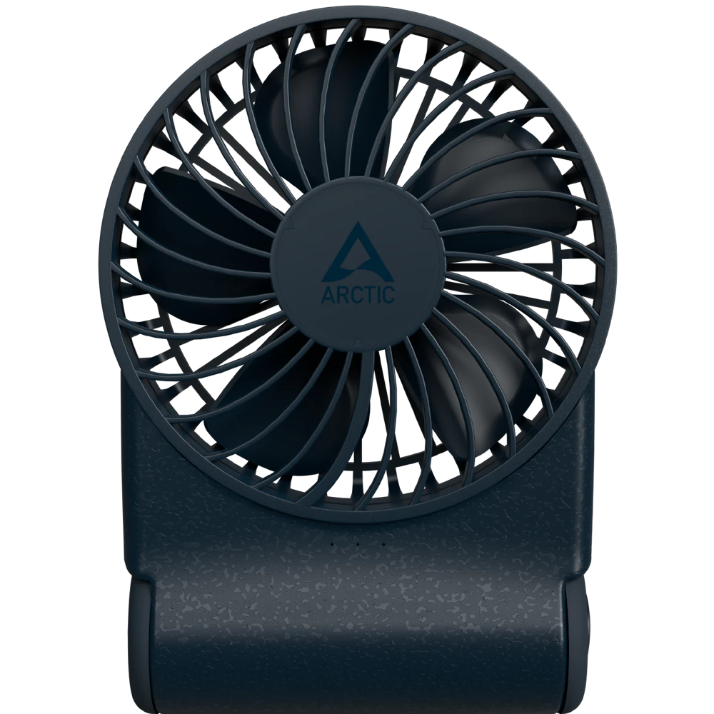 A large main feature product image of ARCTIC Summair 2Go Powerful Handheld/Desktop Fan (Dark Blue)