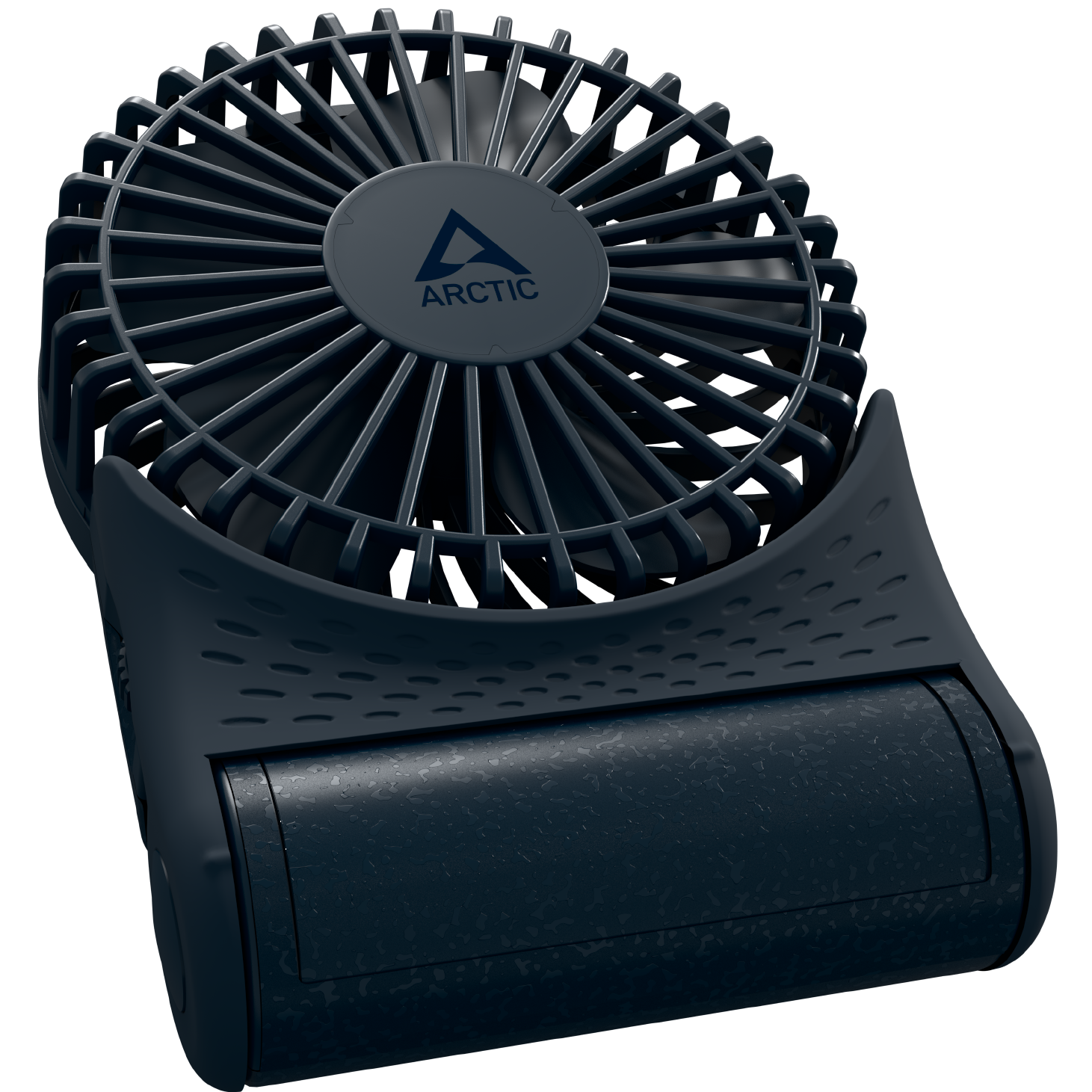 A large main feature product image of ARCTIC Summair 2Go Powerful Handheld/Desktop Fan (Dark Blue)