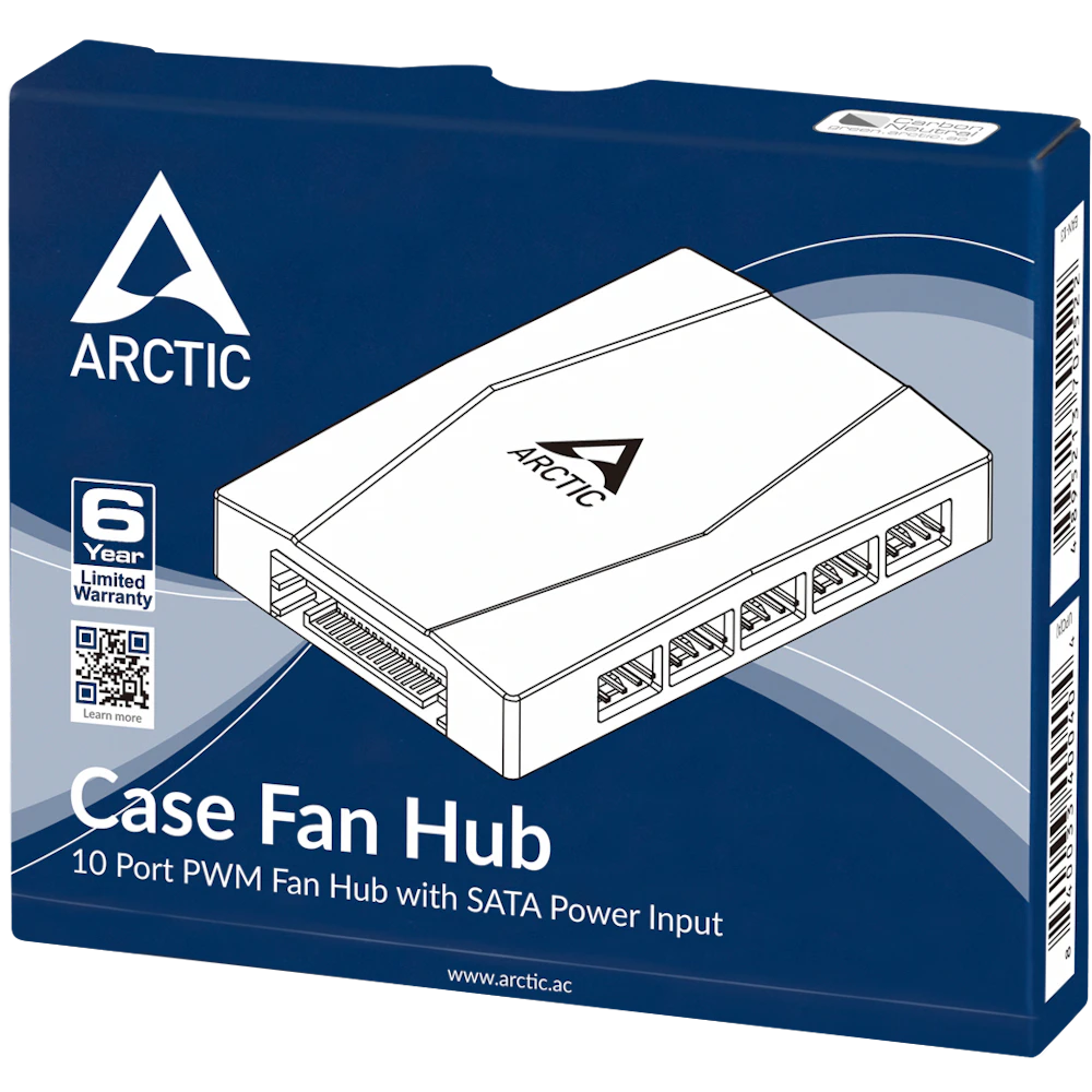 A large main feature product image of ARCTIC 10-Port PWM Case Fan Hub