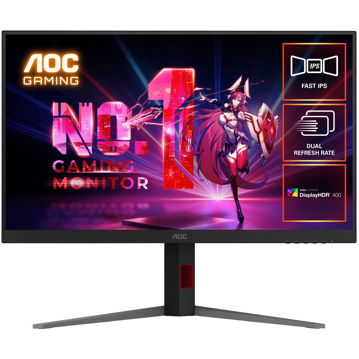 A large main feature product image of AOC Gaming U32G4 - 32" 1080p 320Hz / 4K 2160p 160Hz Dual-Mode Fast IPS Monitor