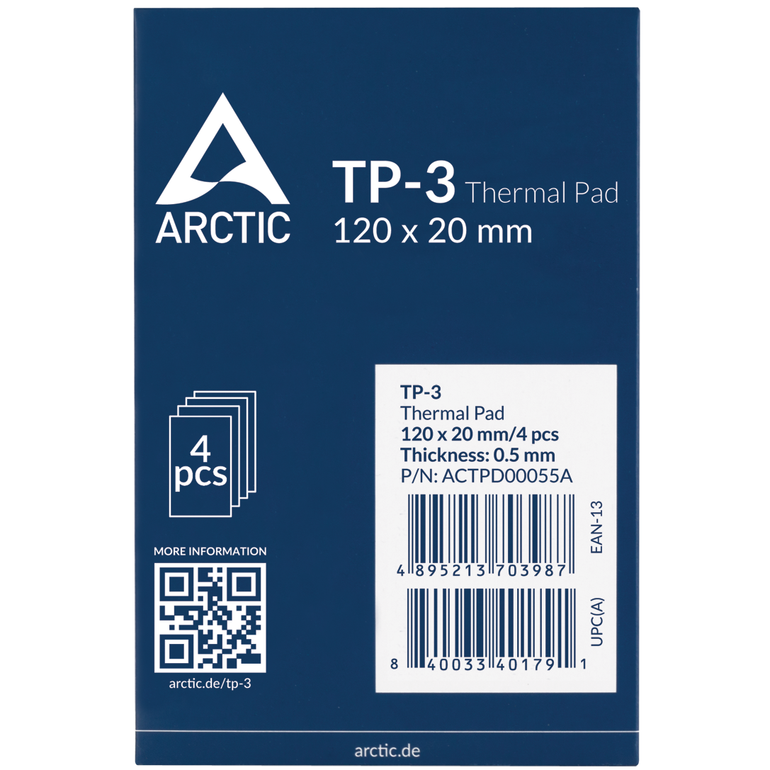 A large main feature product image of ARCTIC TP-3 120x20 x 0.5mm Thermal Pad (4pcs)