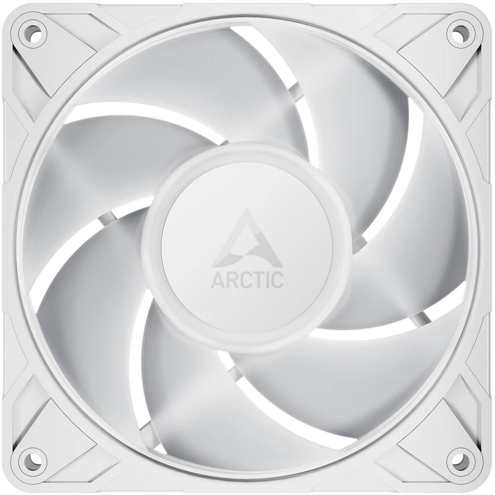 A large main feature product image of ARCTIC P12 Pro ARGB 120mm Performance PWM Fan (White)