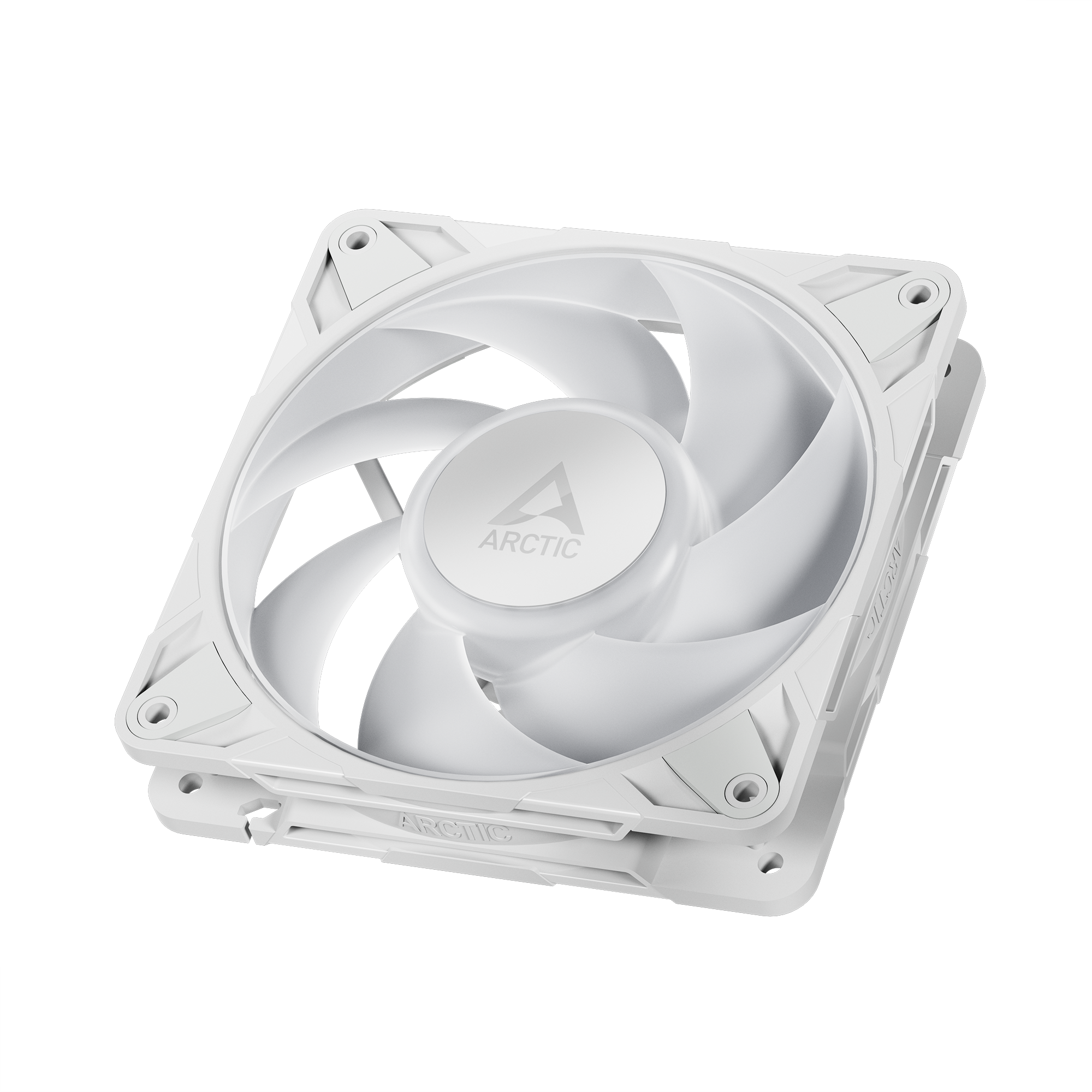 A large main feature product image of ARCTIC P12 Pro ARGB 120mm Performance PWM Fan (White)