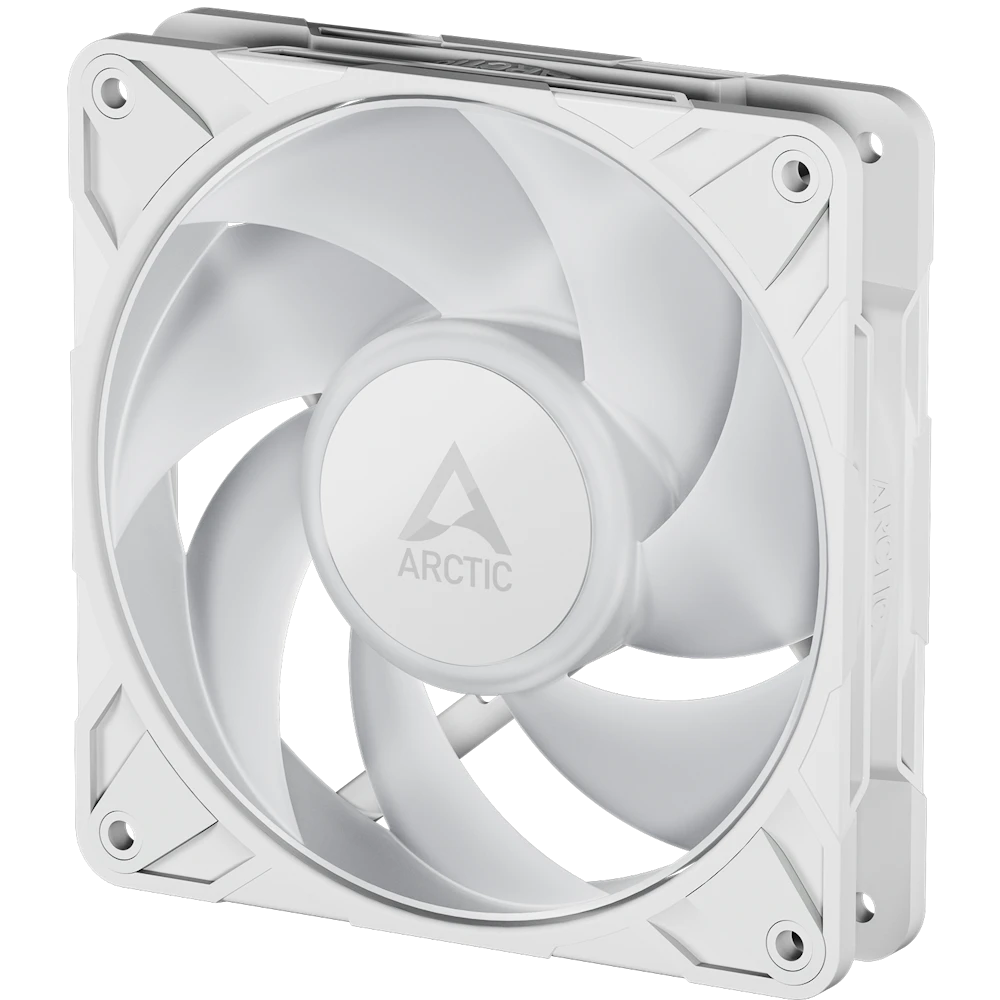 A large main feature product image of ARCTIC P12 Pro ARGB 120mm Performance PWM Fan 3-Pack (White)
