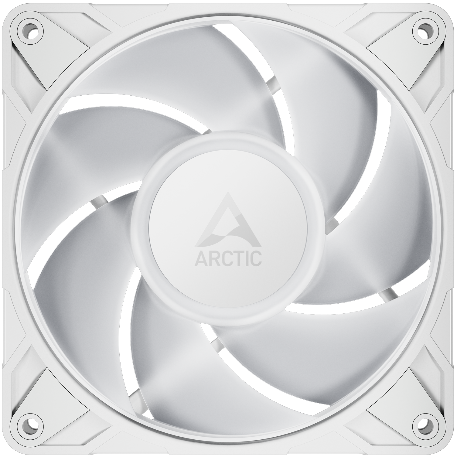 A large main feature product image of ARCTIC P12 Pro ARGB 120mm Performance PWM Fan 3-Pack (White)