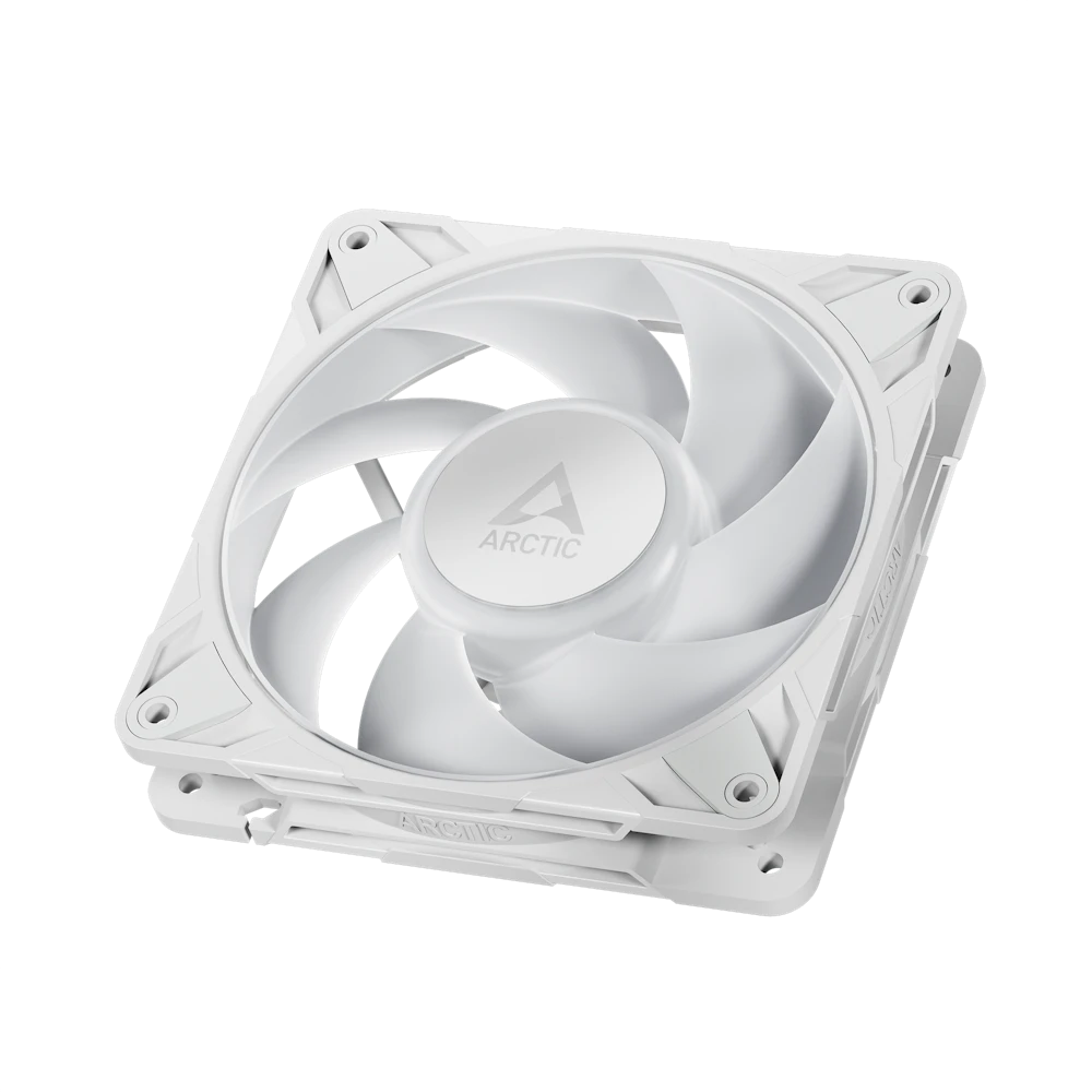 A large main feature product image of ARCTIC P12 Pro ARGB 120mm Performance PWM Fan 3-Pack (White)