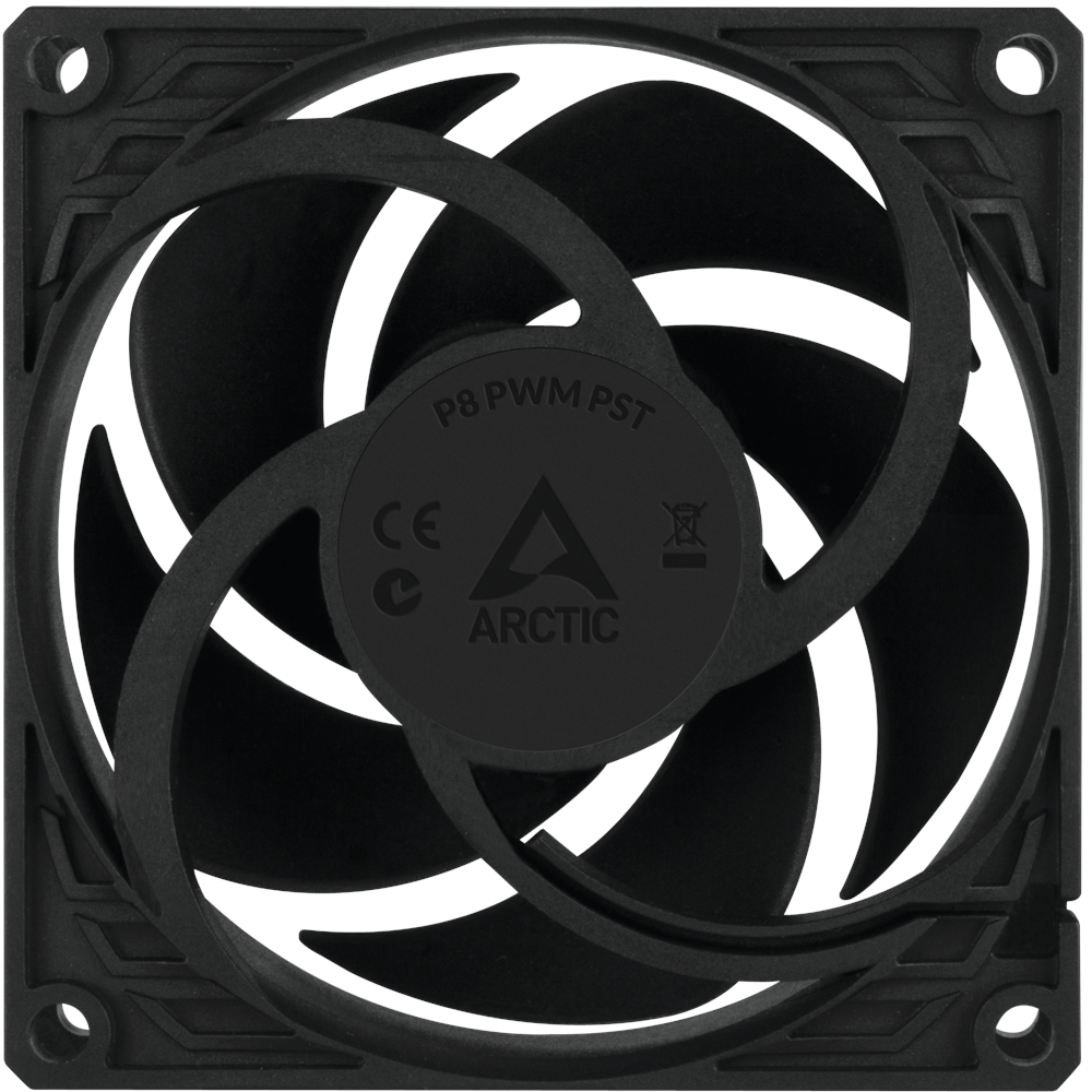 A large main feature product image of ARCTIC P8 PWM PST 80mm Fan (Black)