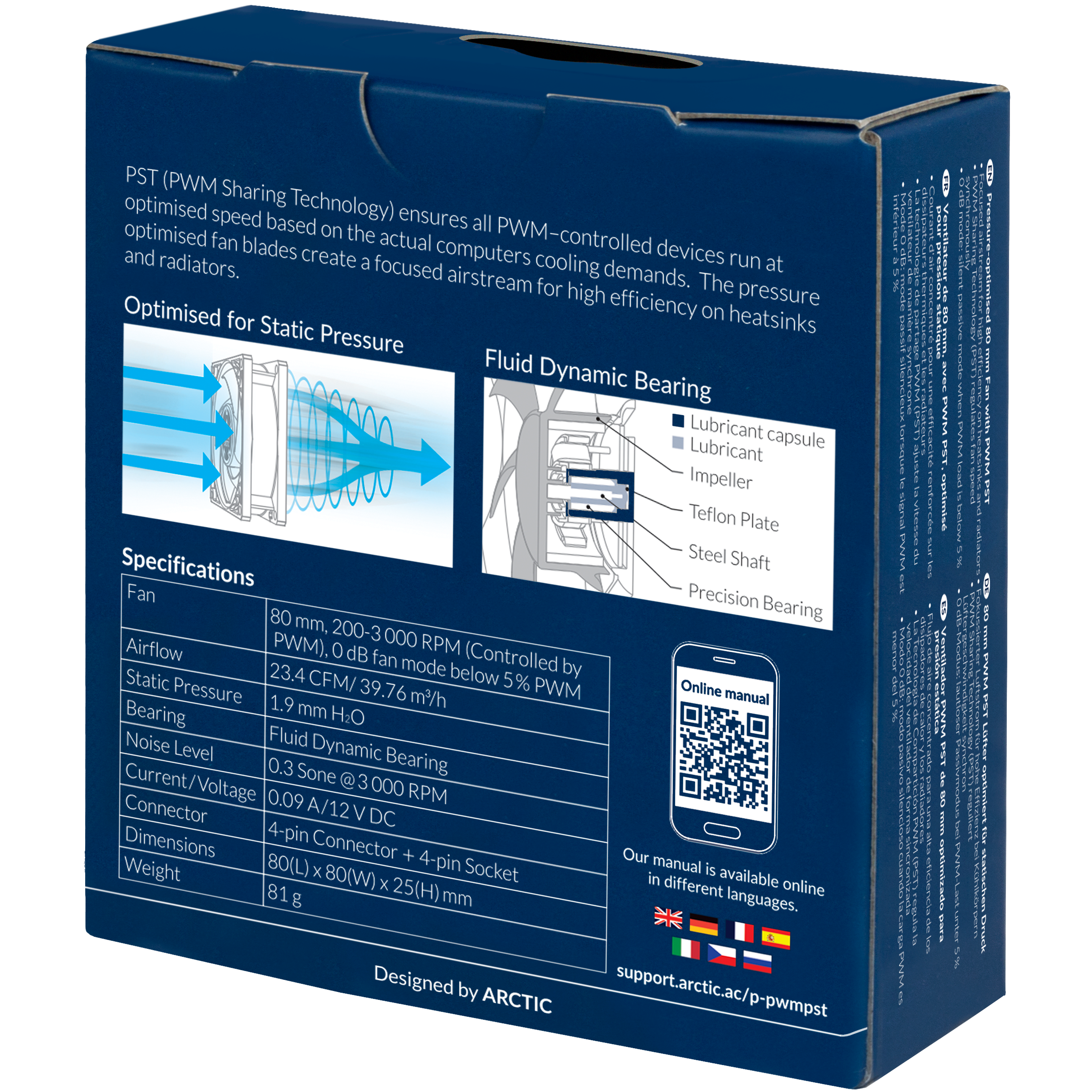 A large main feature product image of ARCTIC P8 PWM PST 80mm Fan (Black)