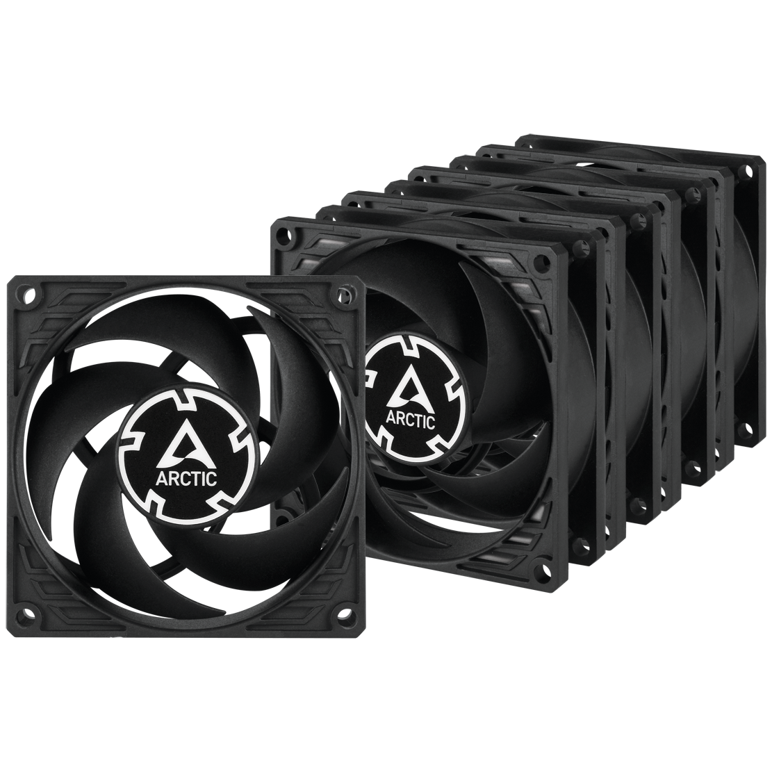A large main feature product image of ARCTIC P8 PWM PST 80mm Fan 5-Pack (Black)