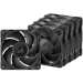 A product image of ARCTIC P12 Pro PST 120mm Performance PWM Fan 5-Pack (Black)
