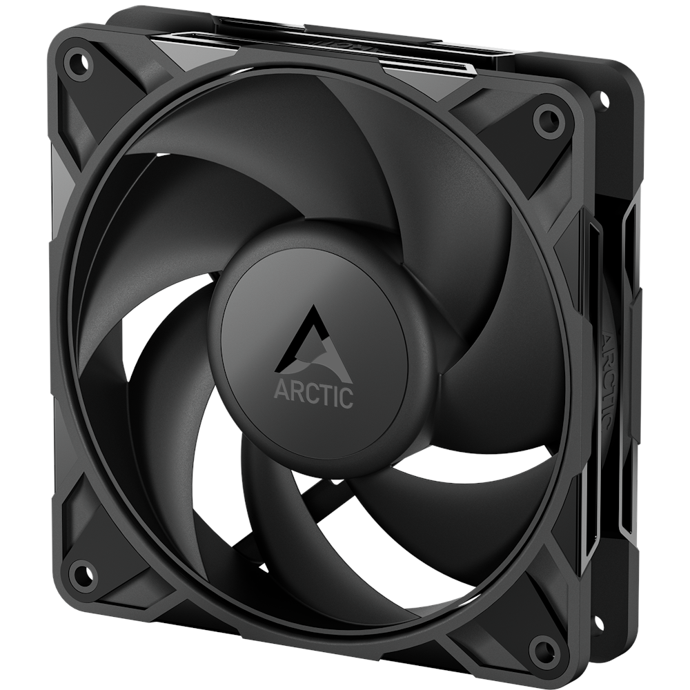 A large main feature product image of ARCTIC P12 Pro PST 120mm Performance PWM Fan 5-Pack (Black)