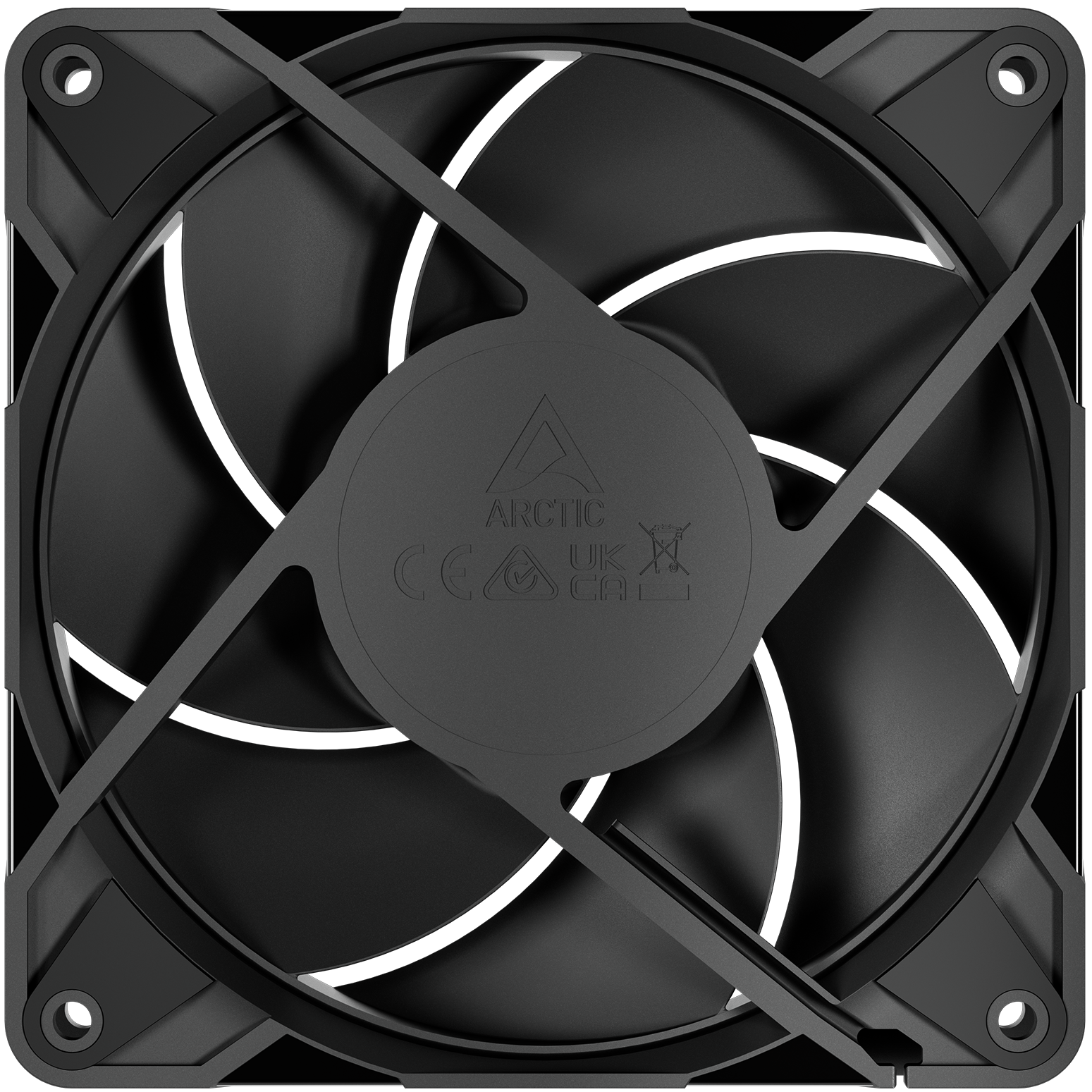 A large main feature product image of ARCTIC P12 Pro PST 120mm Performance PWM Fan 5-Pack (Black)