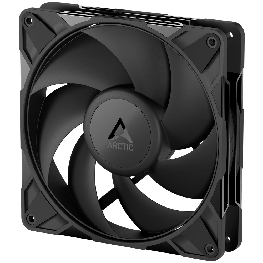 A large main feature product image of ARCTIC P14 Pro PST 140mm Performance PWM Fan 5-Pack (Black)