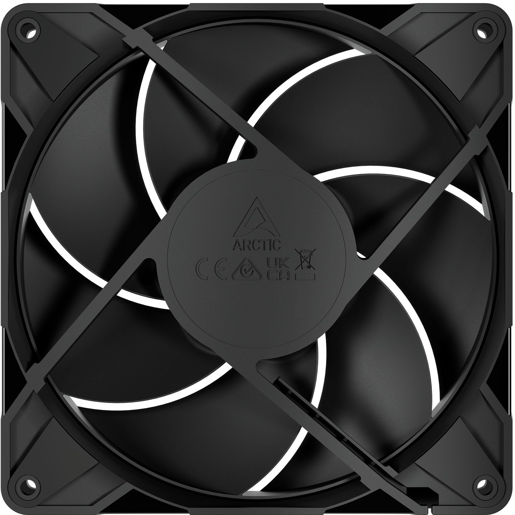A large main feature product image of ARCTIC P14 Pro PST 140mm Performance PWM Fan 5-Pack (Black)